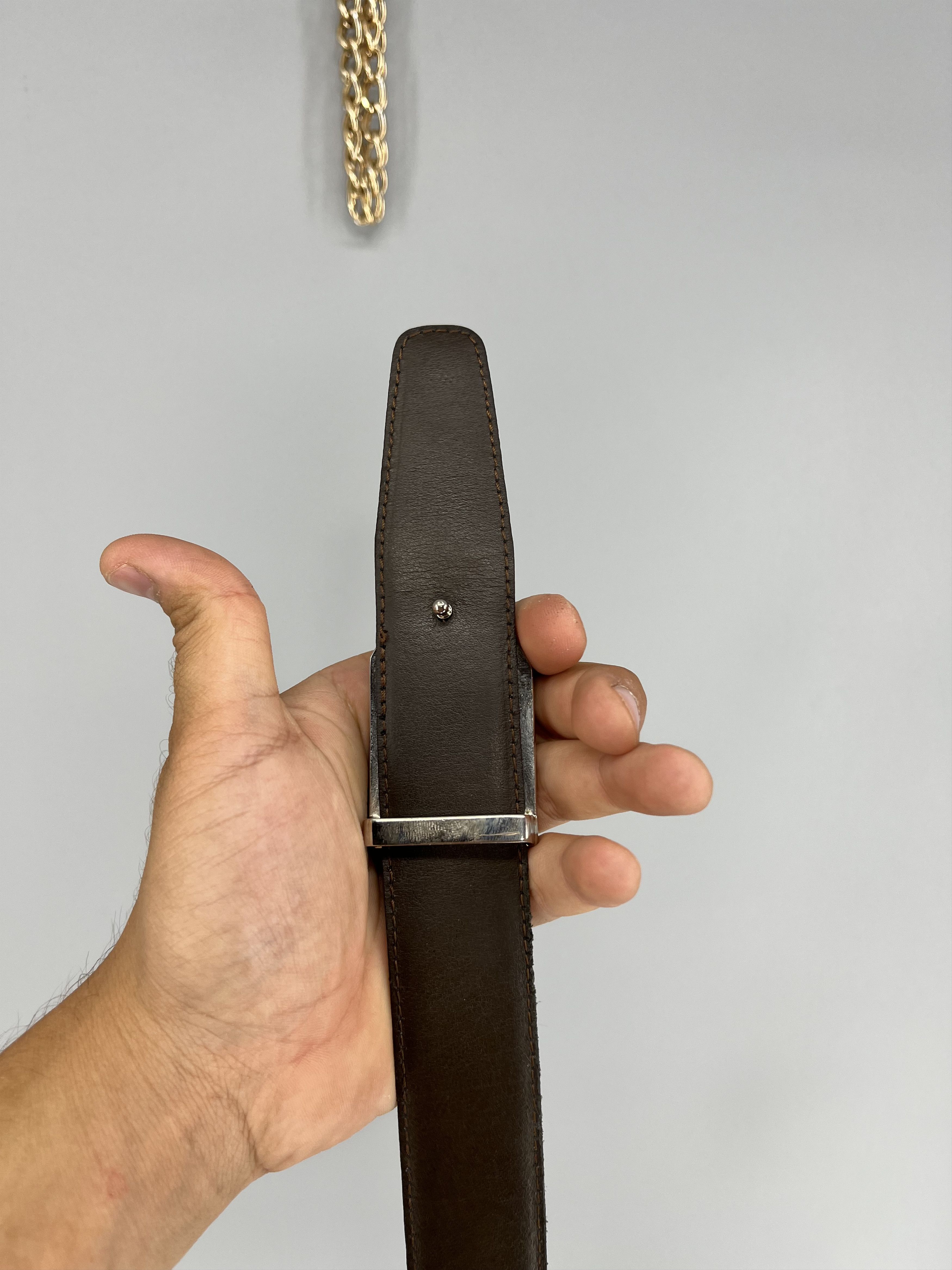 Designer Ermenegildo Zegna reversible Black / Brown Leather belt Size ONE SIZE - 10 Thumbnail