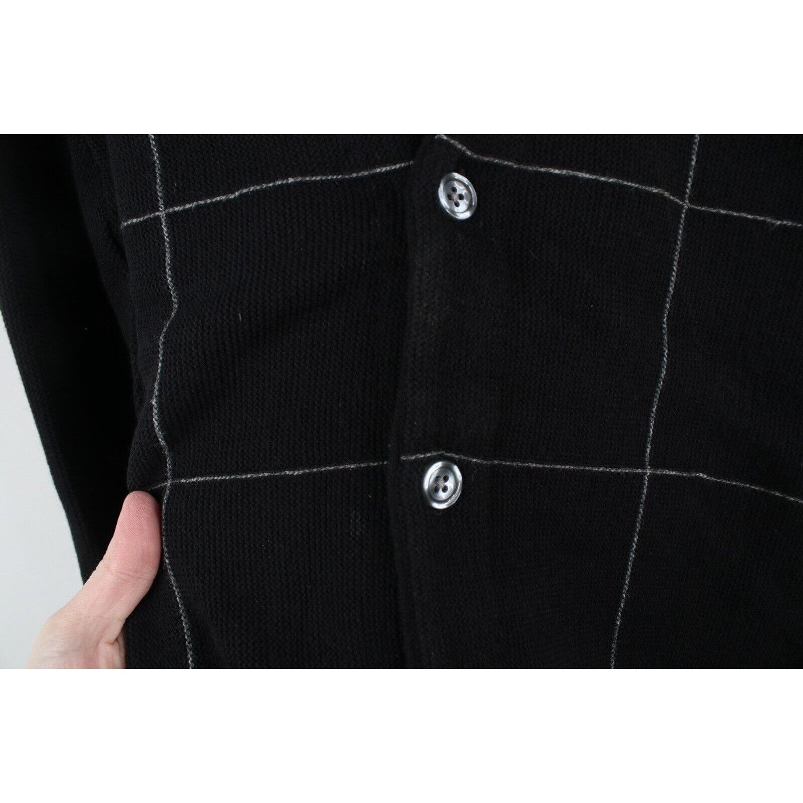 Vintage Vintage 90s Streetwear Checkered Knit Cardigan Sweater Size US L / EU 52-54 / 3 - 6 Thumbnail