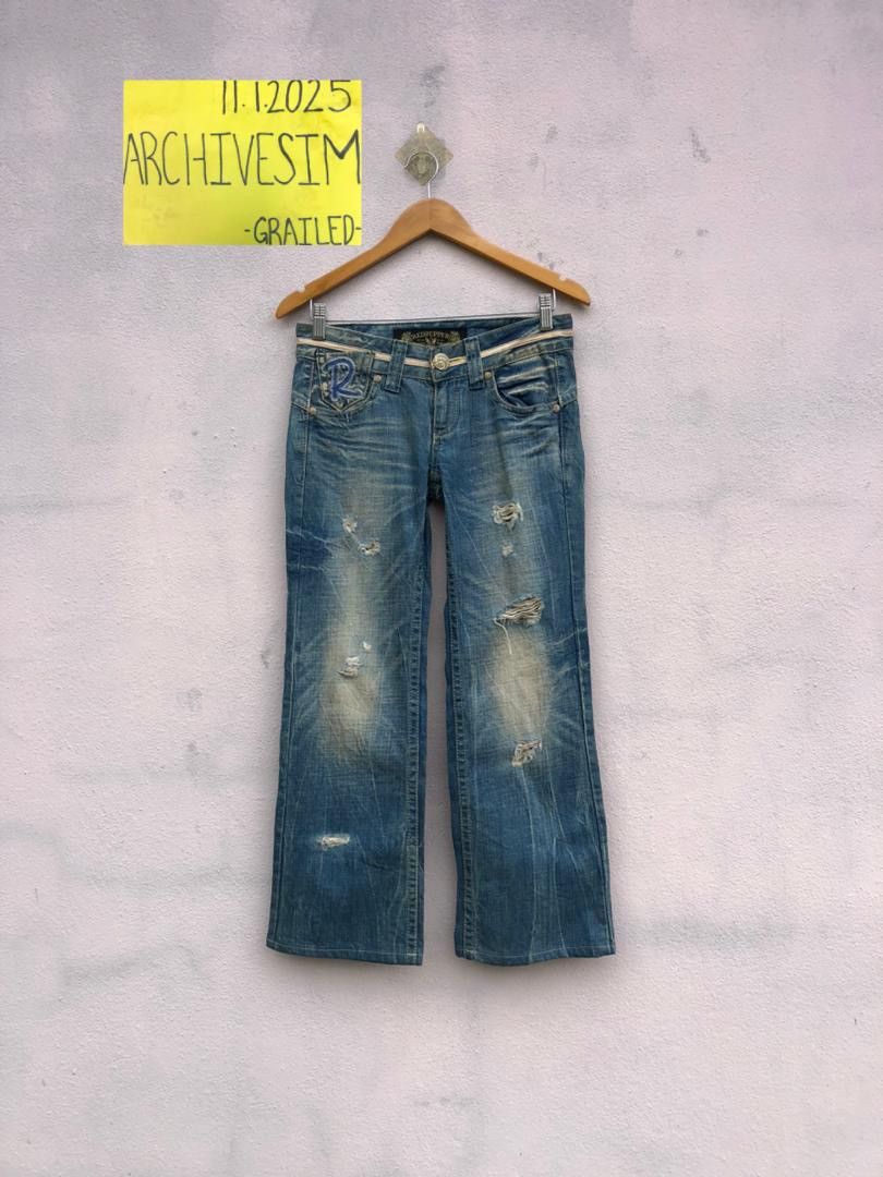 If Six Was Nine RED PEPPER Gold Label Embroidered Distressed Jeans Size US 26 / EU 42 - 2 Thumbnail