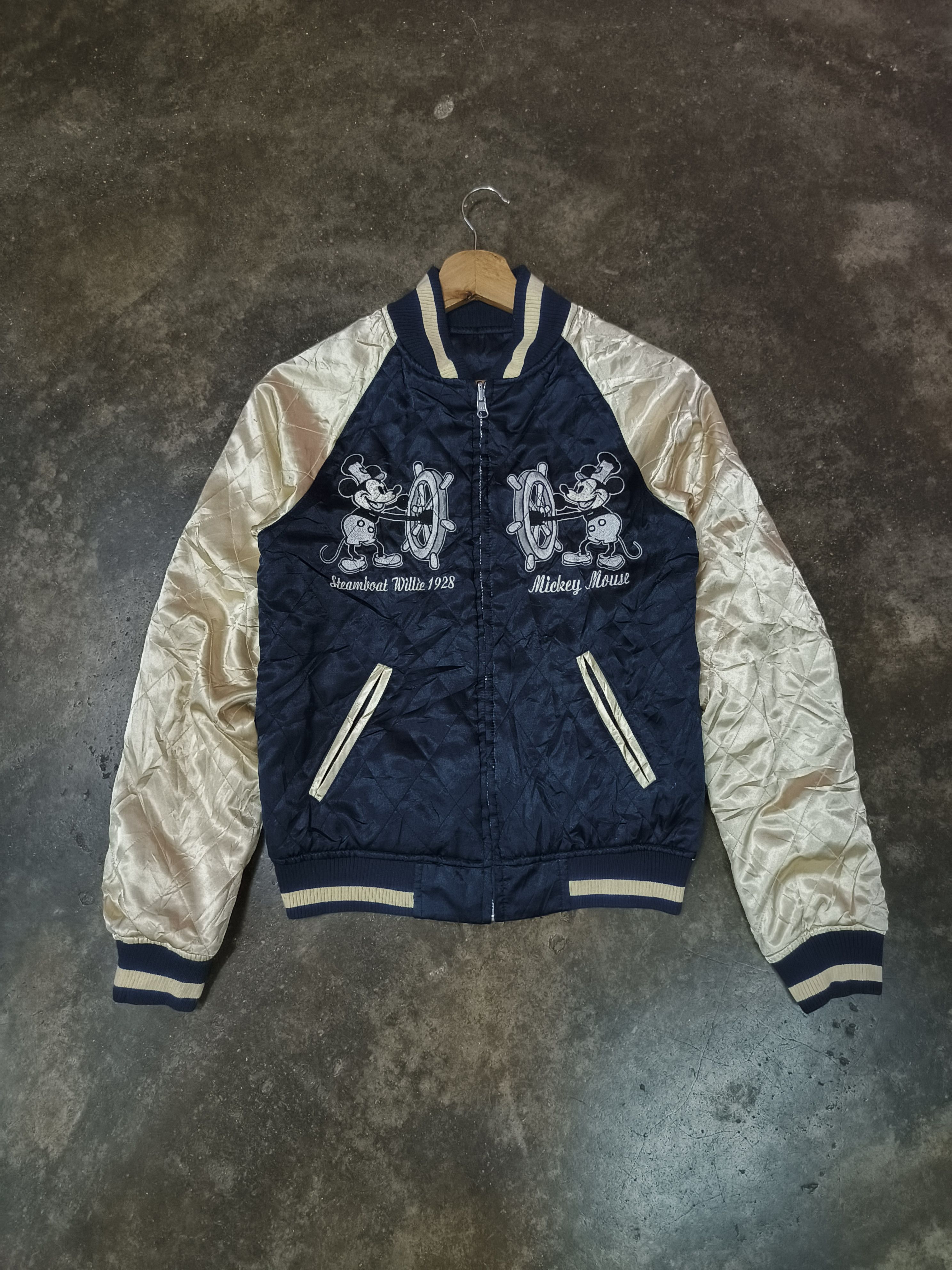 Mickey Mouse Disney Mickey Steamboat Willie revesible sukajan Jacket Size US M / EU 48-50 / 2 - 2 Thumbnail
