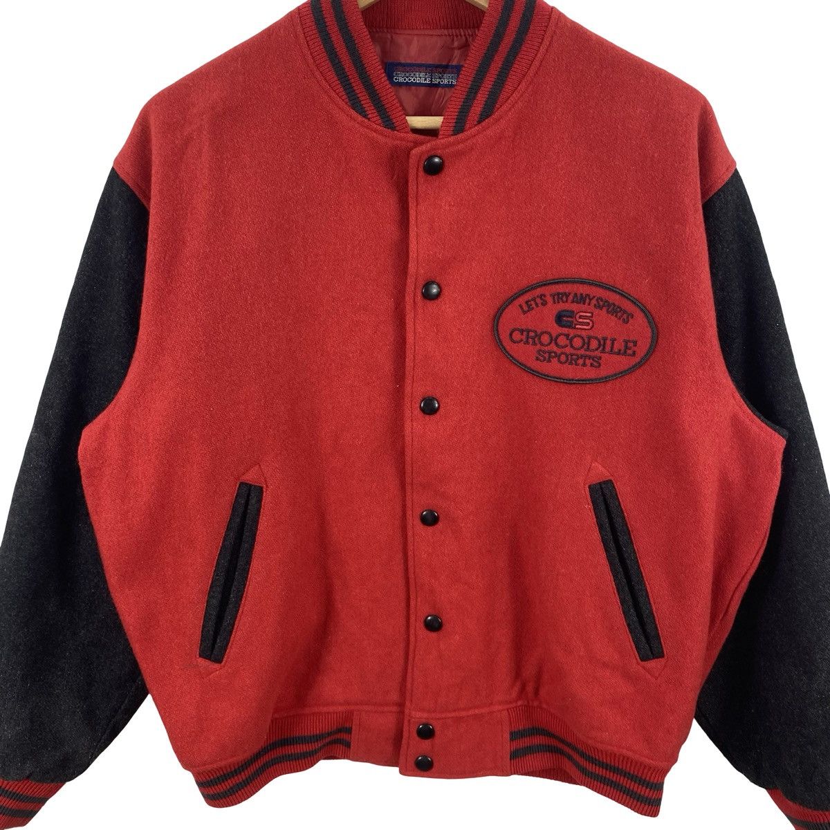 Vintage Vintage CROCODILE SPORTS Varsity Bomber Jacket Snap Button Size US L / EU 52-54 / 3 - 6 Thumbnail