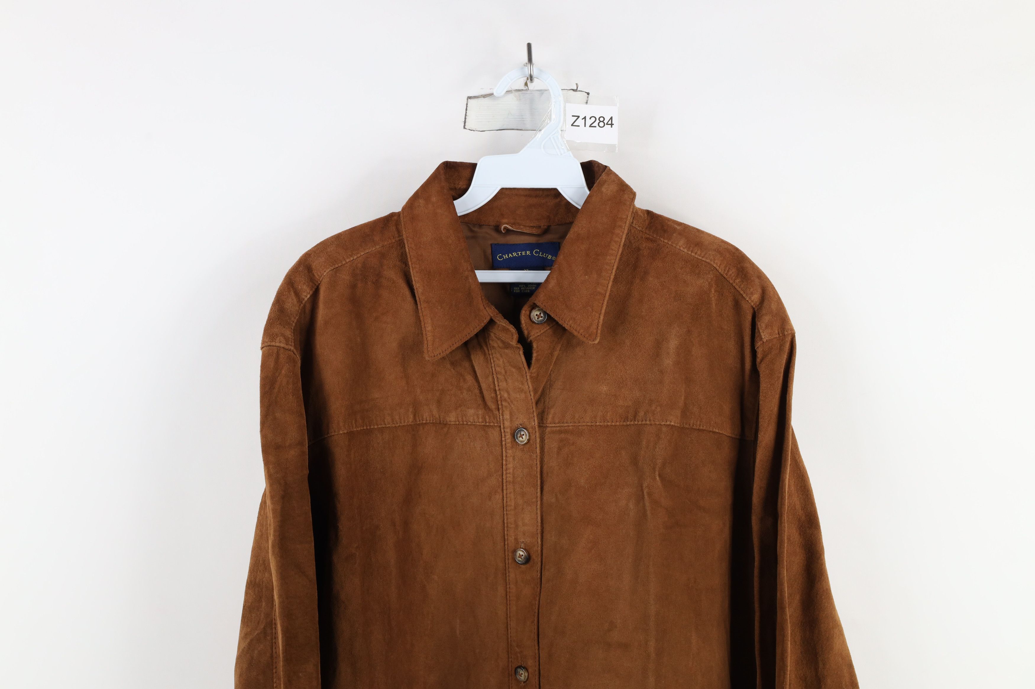 Vintage Vintage 90s Streetwear Suede Leather Shirt Jacket Jac Shirt Size XL / US 12-14 / IT 48-50 - 2 Thumbnail