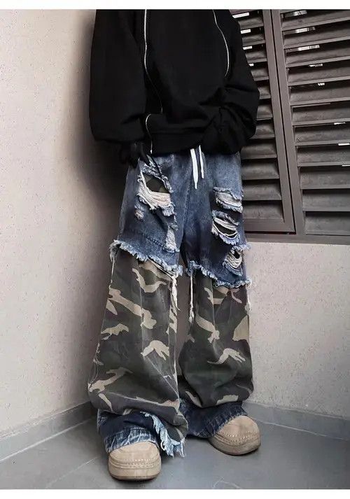 Jean Michiko x Nanae Oversized Ripped Denim Cargo Jeans Size US 32 / EU 48 - 5 Thumbnail