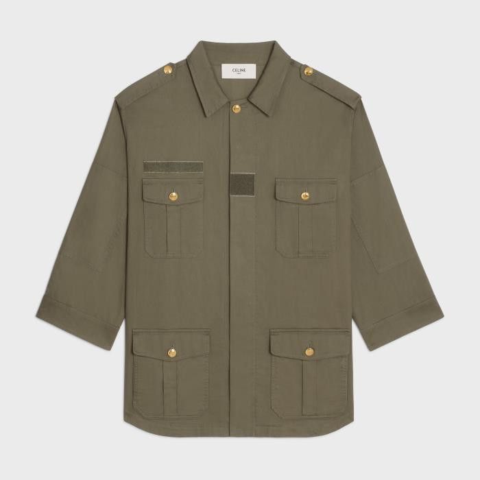 Celine o1w1db10526 2W9451 Military Jacket in Military Green Size XS / US 0-2 / IT 36-38 - 1 Thumbnail