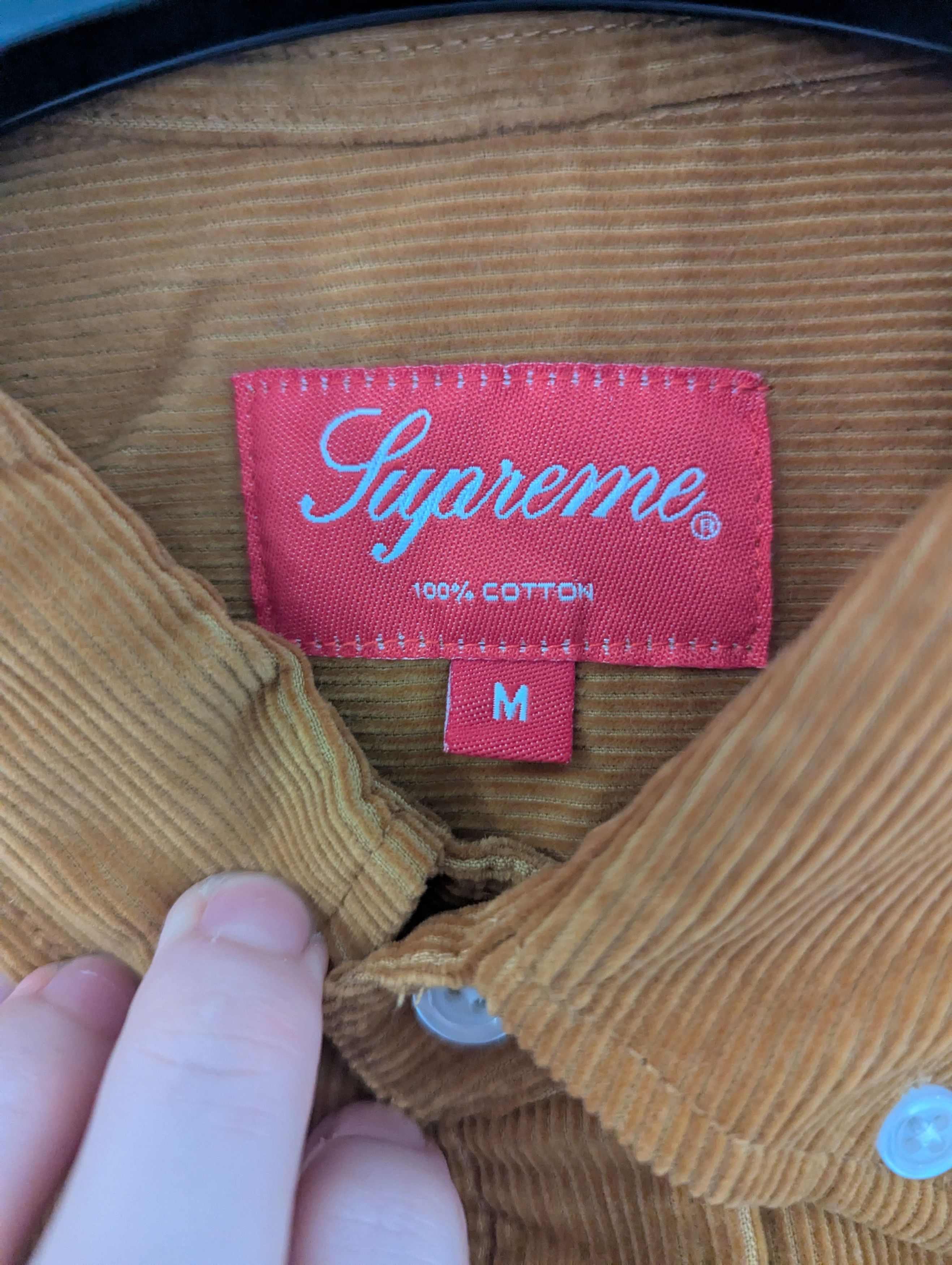 Supreme Supreme Corduroy Shirt Gold f/w 2016 Size US M / EU 48-50 / 2 - 3 Thumbnail