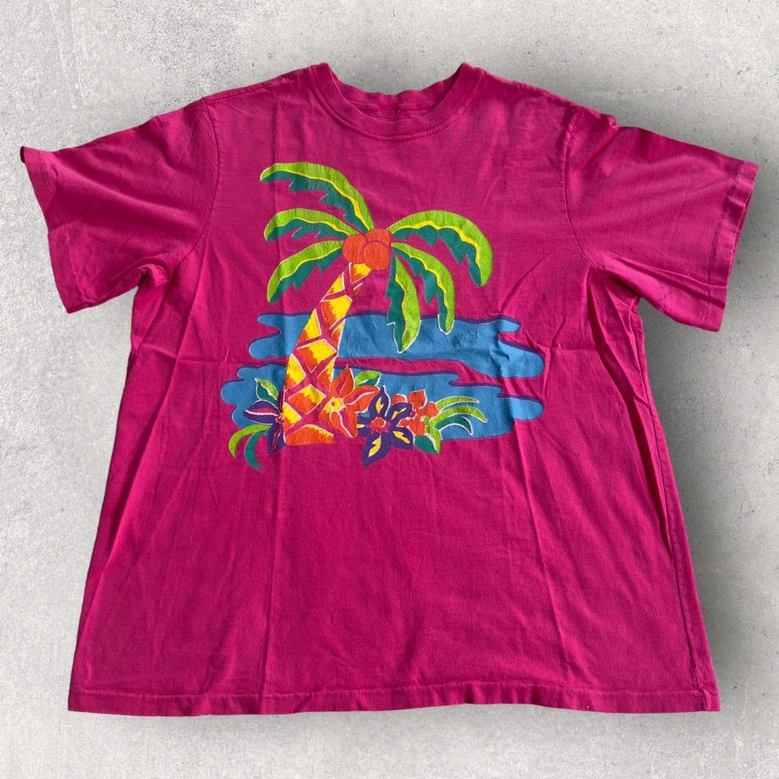 Vintage Vintage Single Stitch Beach T-Shirt Size US XL / EU 56 / 4 - 1 Thumbnail
