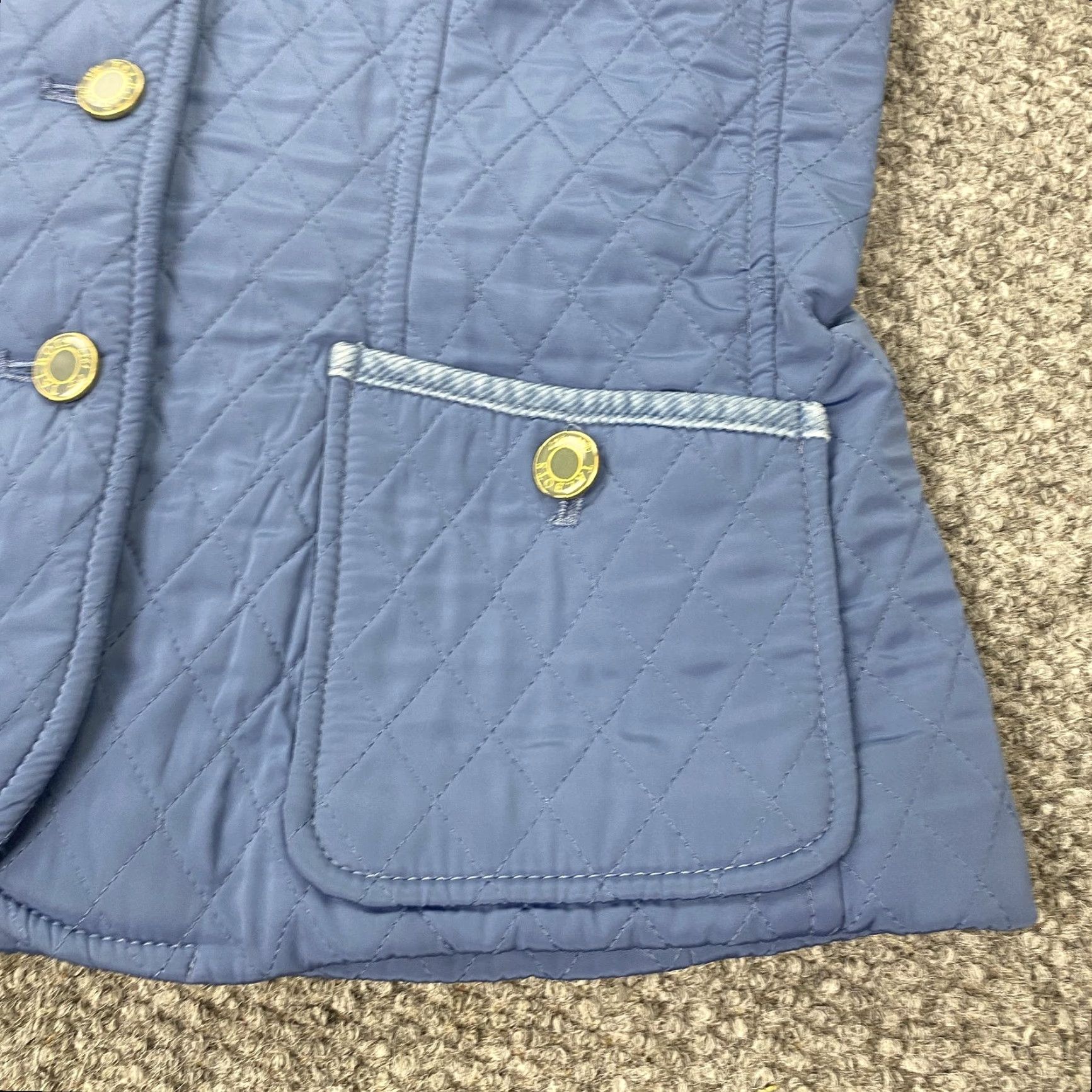 Talbots Talbots Vest Womens Petite Small Blue Quilted Fleece Lined Corduroy Collar Trim Size S / US 4 / IT 40 - 2 Thumbnail