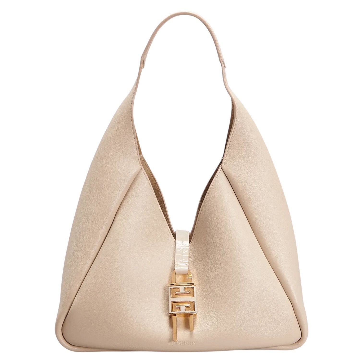 Givenchy Givenchy Mediuum G Padlock Leather Hobo Bag Natural Beige Size ONE SIZE - 4 Thumbnail