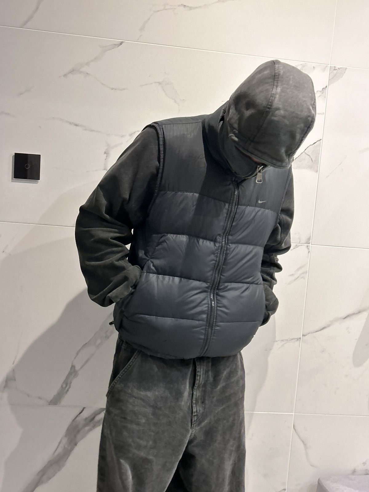 Nike × Streetwear × Vintage 00s Vintage Nike Retro Down Jacket  