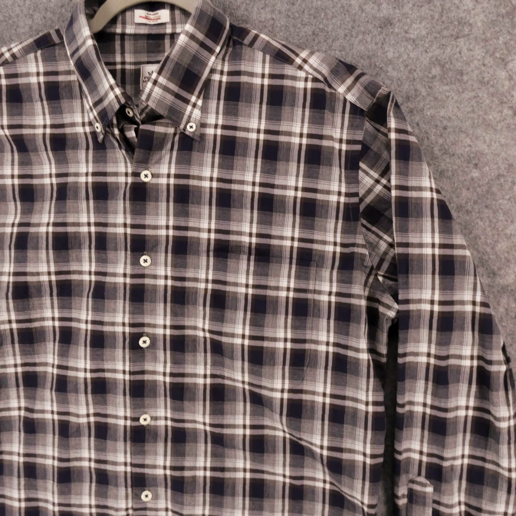 Peter Millar Peter Millar Shirt Mens Medium Long Sleeve Button-Up Brown Blue Plaid Size US M / EU 48-50 / 2 - 6 Thumbnail