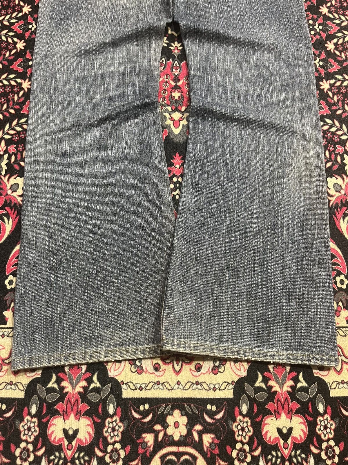 Lee Vintage Lee Riders Japan Made Blue Wash Distress Flare Jeans Size US 31 - 11 Thumbnail