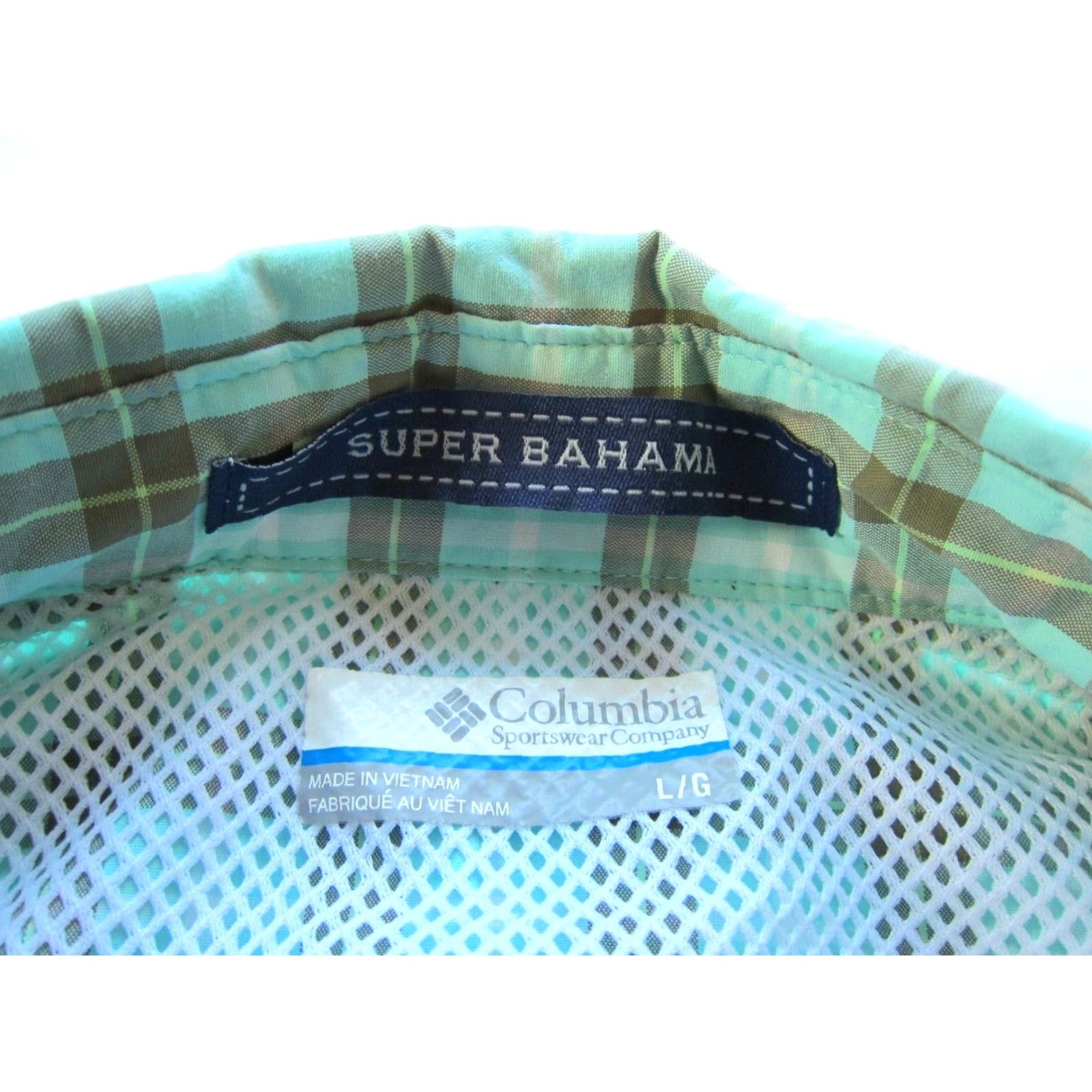 Vintage Columbia Short Sleeve Shirt Men Large Nylon Plaid Blue Brown Vented Button-Up Size US L / EU 52-54 / 3 - 4 Thumbnail