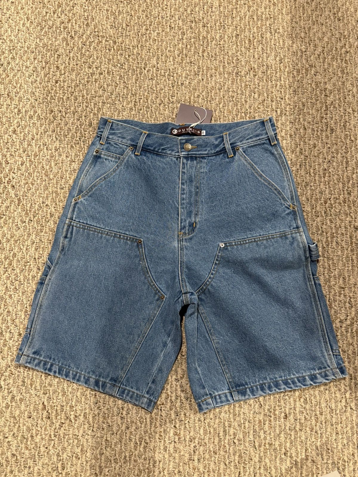 Outkits double knee denim shorts