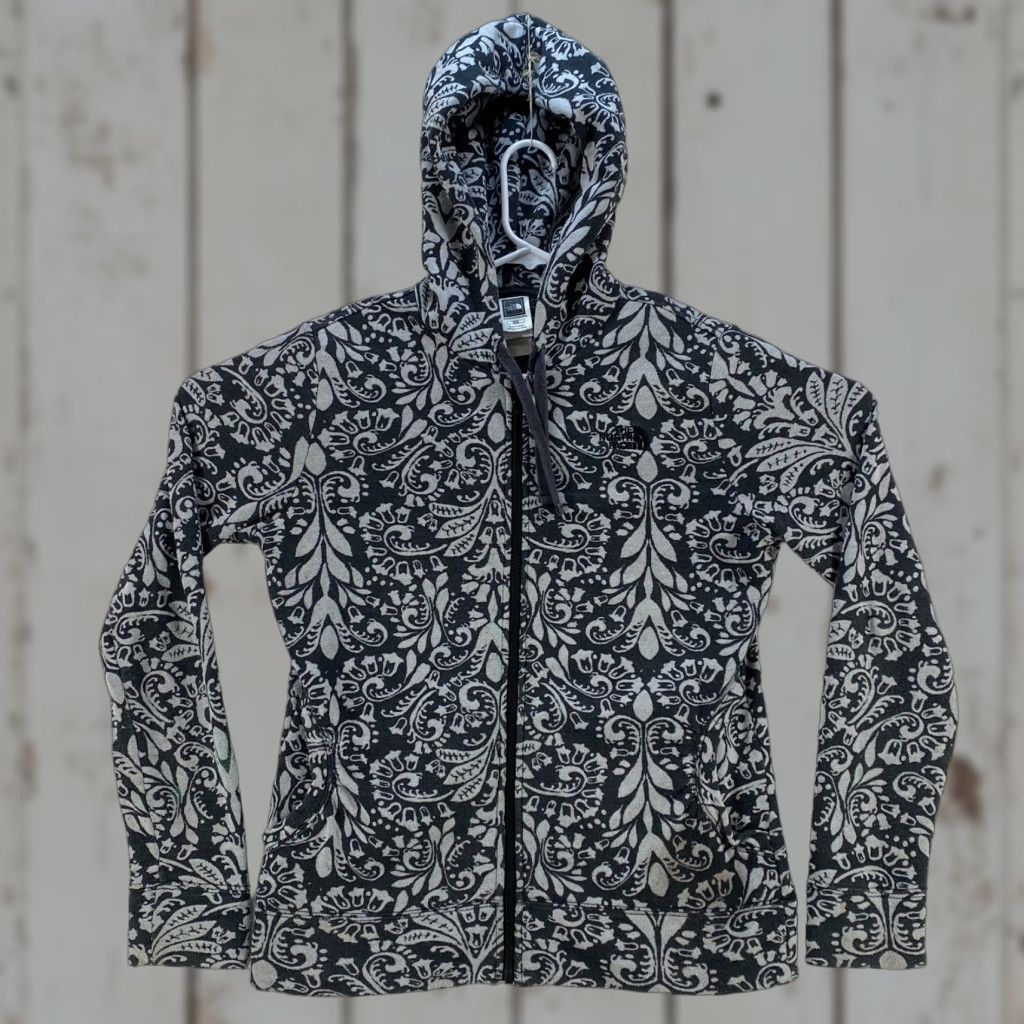 The North Face VINTAGE? No. The North Face Womens Medium Hoodie Hooded Gray Black Sweatshirt Jacket Pockets Size M / US 6-8 / IT 42-44 - 1 Thumbnail