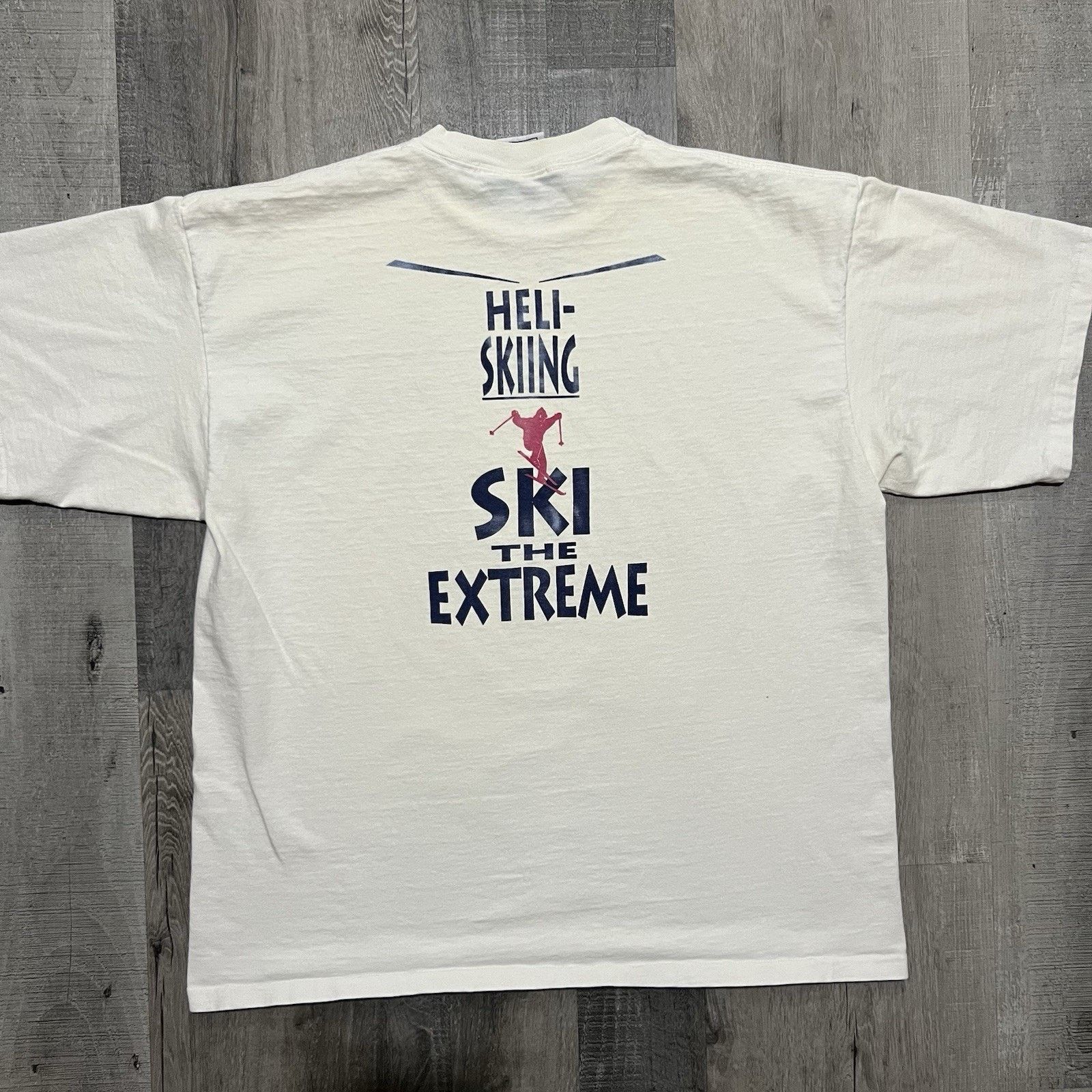 Vintage VTG Ski The Extreme 90s Heli-Skiing Mountain Snowboard Shirt Size US L / EU 52-54 / 3 - 1 Thumbnail