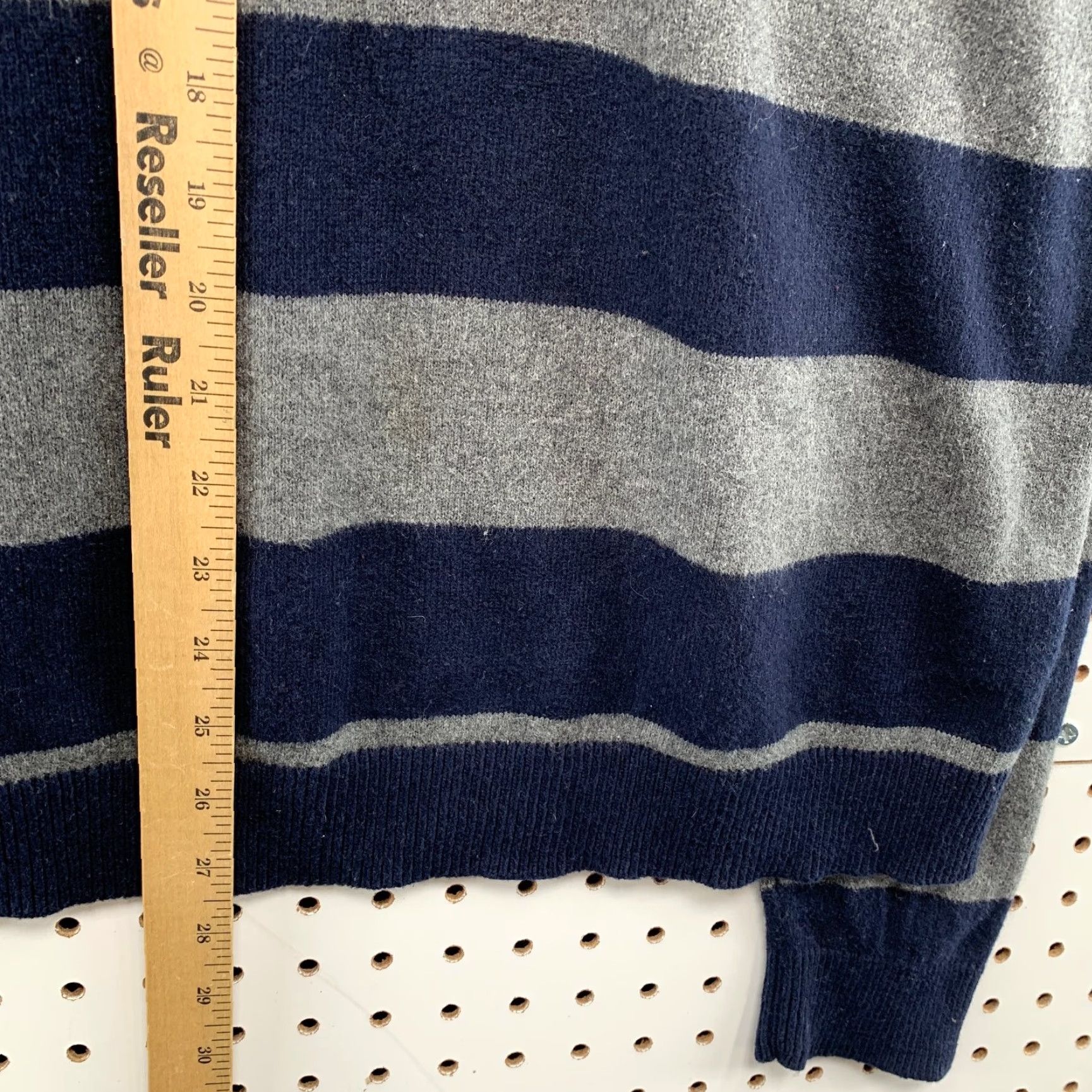 J.Crew J. CREW Sweater Mens XL Blue Gray Striped Cotton Cashmere Blend Preppy Pullover Size US XL / EU 56 / 4 - 7 Thumbnail