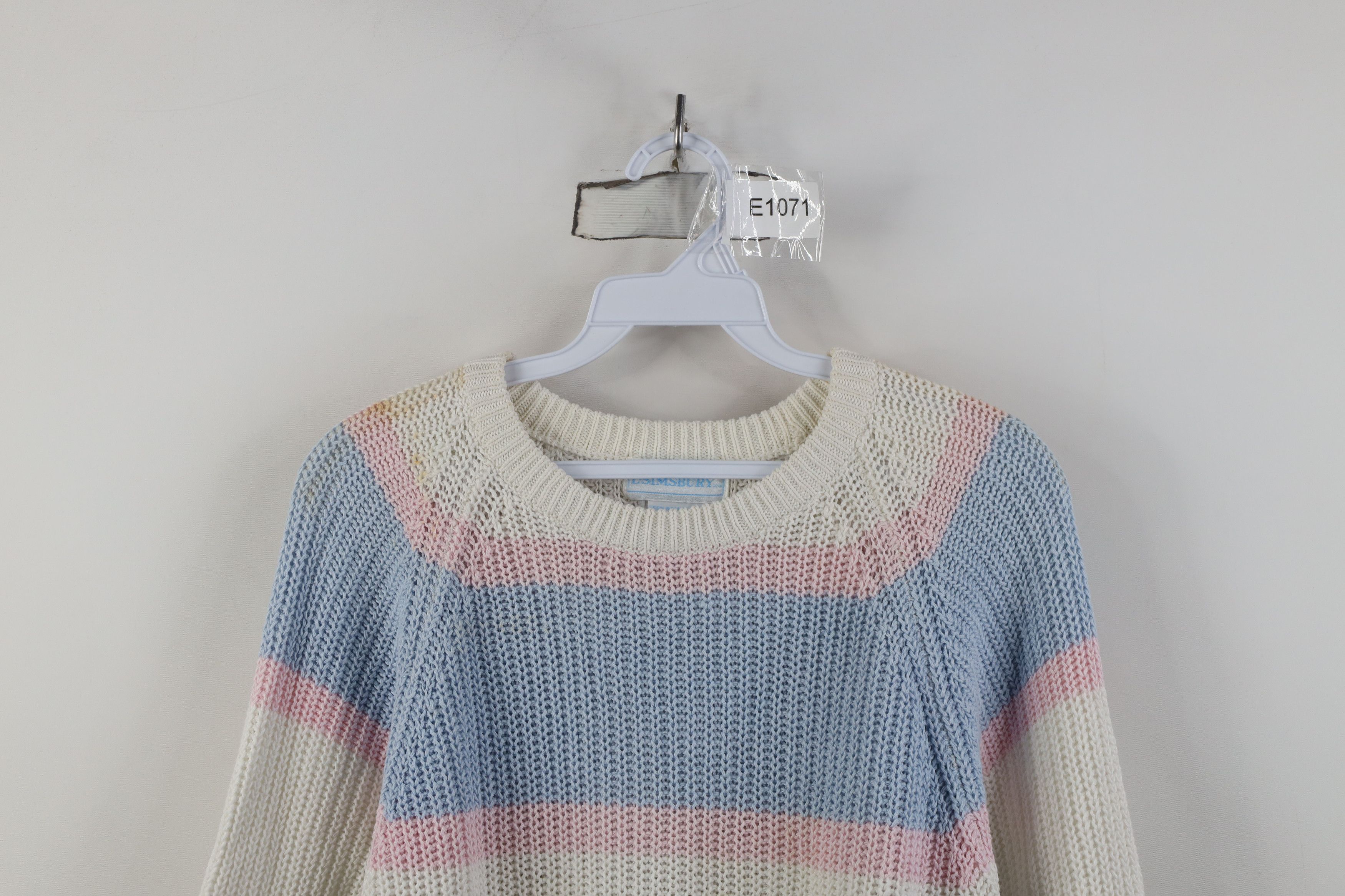 Vintage Vintage 90s Streetwear Pastel Striped Ribbed Knit Sweater Size M / US 6-8 / IT 42-44 - 2 Thumbnail