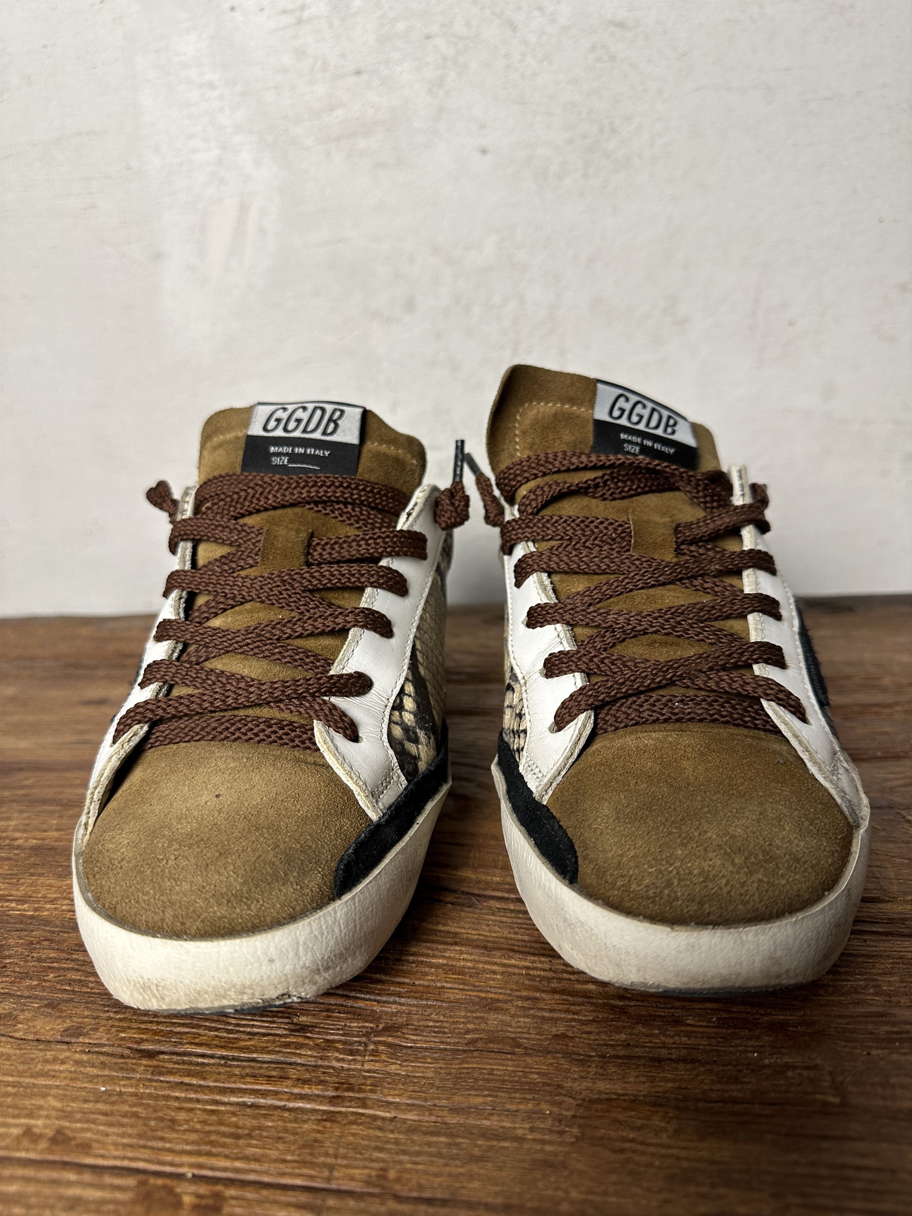 Golden Goose Golden Goose GGDB Superstar Brown Snake Print Sneakers Size US 8 / IT 38 - 13 Thumbnail