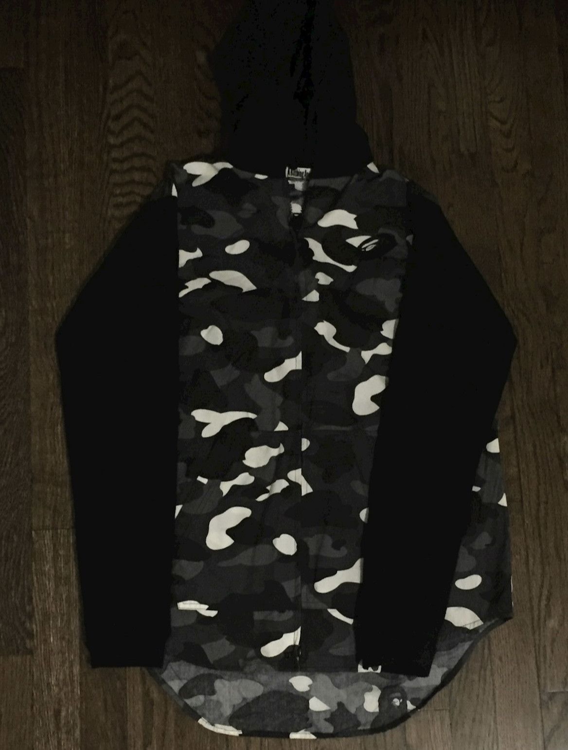 image of Bape Camo Hoodie Jacket in Black, Women's (Size Small)