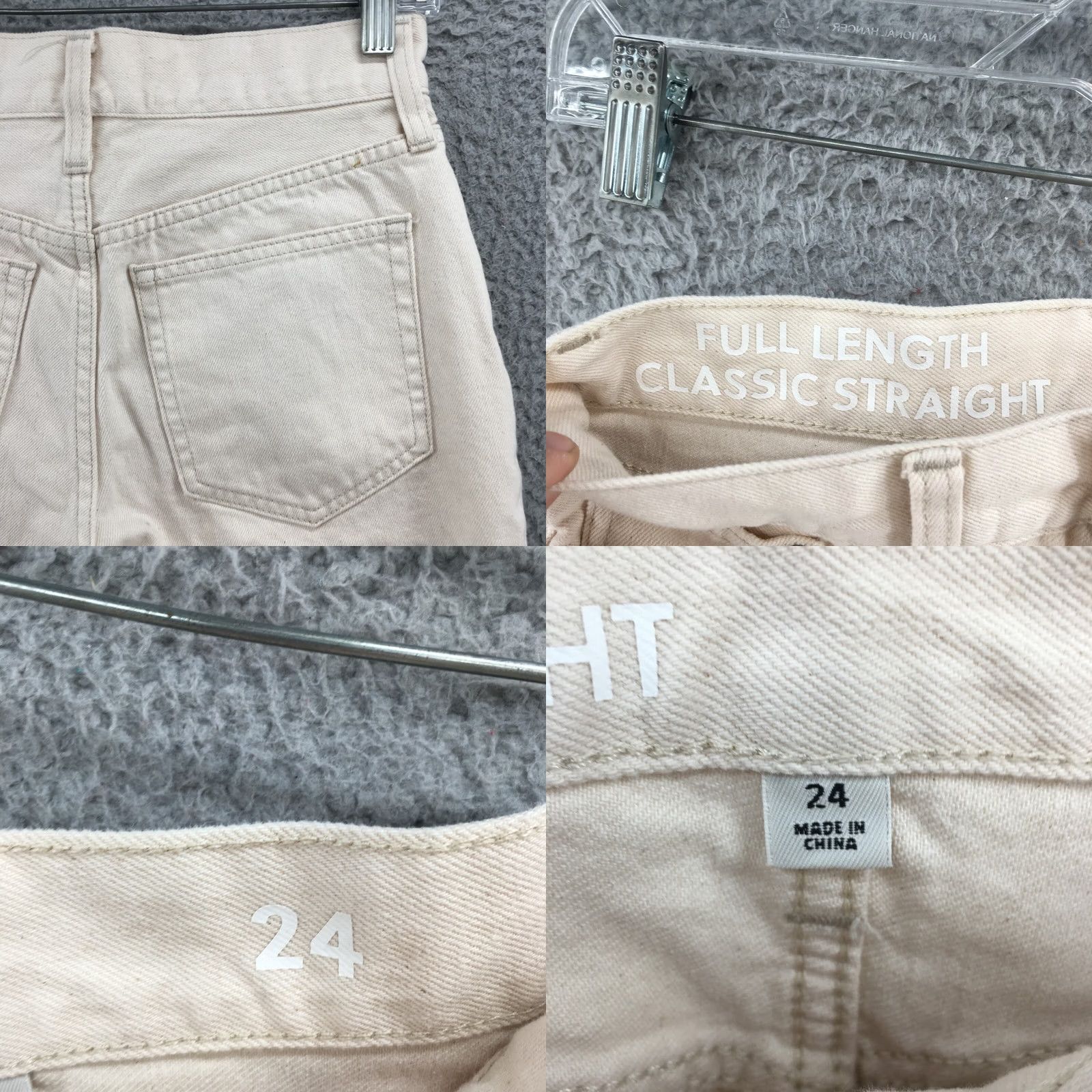 J.Crew J.CREW Jeans Womens 24 Cream Full Length Classic Straight Leg Zip Fly Frayed Hem Autumn Mens Womens Size 42" / US 20 - 9 Thumbnail