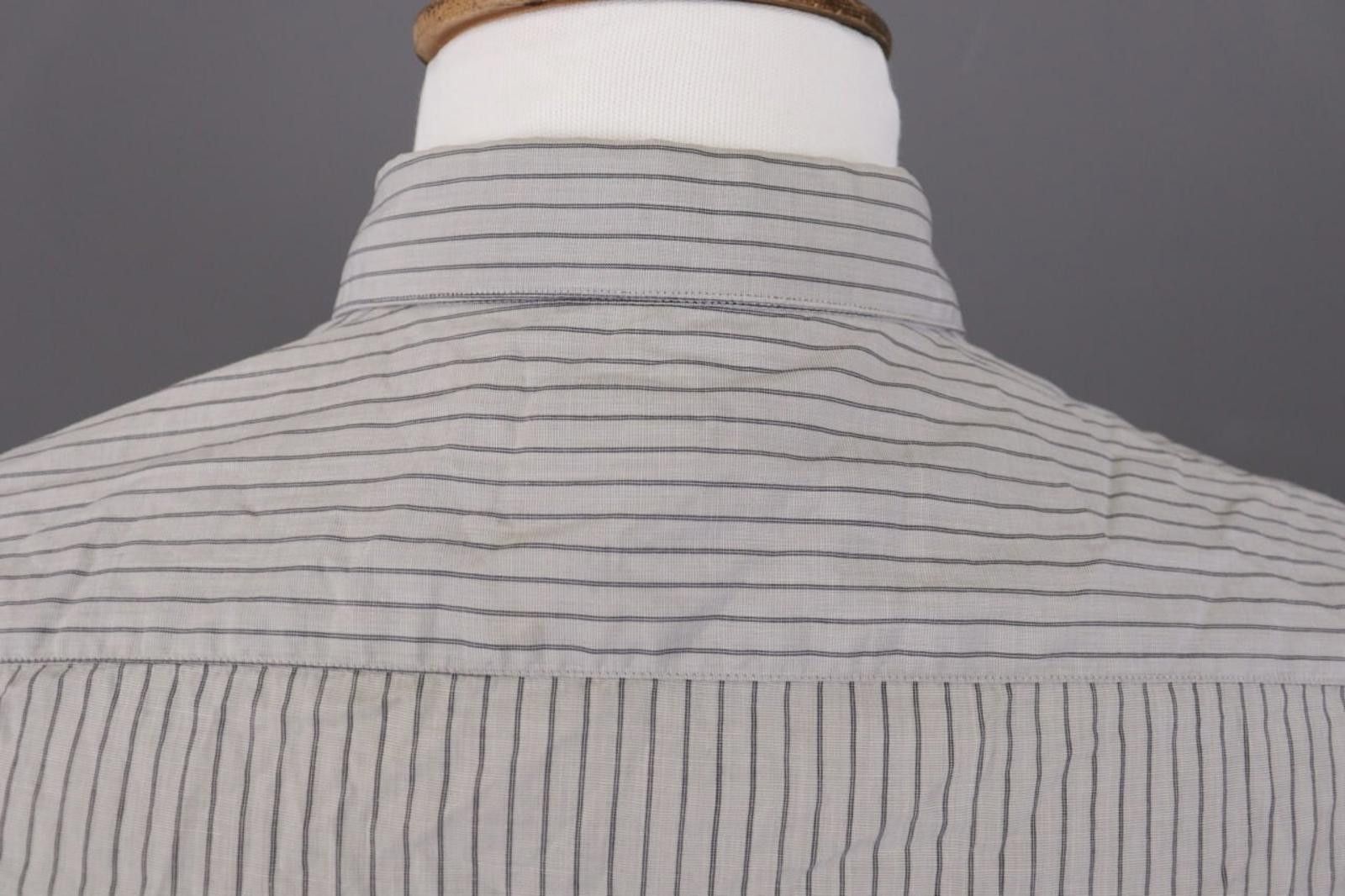 Designer Burberry London Gray Striped Button Down Shirt Size 39 Size US M / EU 48-50 / 2 - 10 Thumbnail