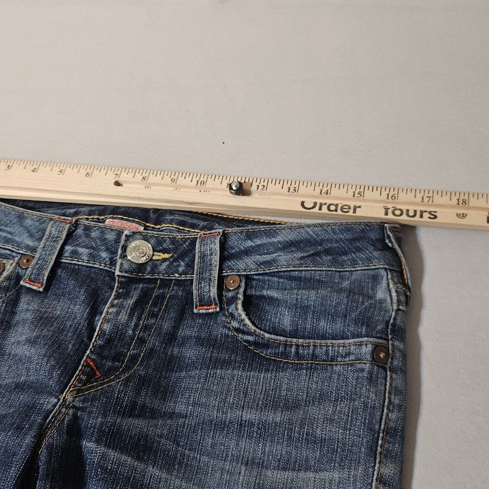 True Religion True Religion Billy Flap Pockets Men Jeans Blue Denim 31x29 Size US 31 - 8 Thumbnail