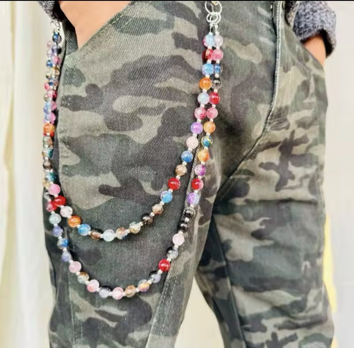 Other punk style pants chain, colorful beads, double-layer Size ONE SIZE - 4 Thumbnail