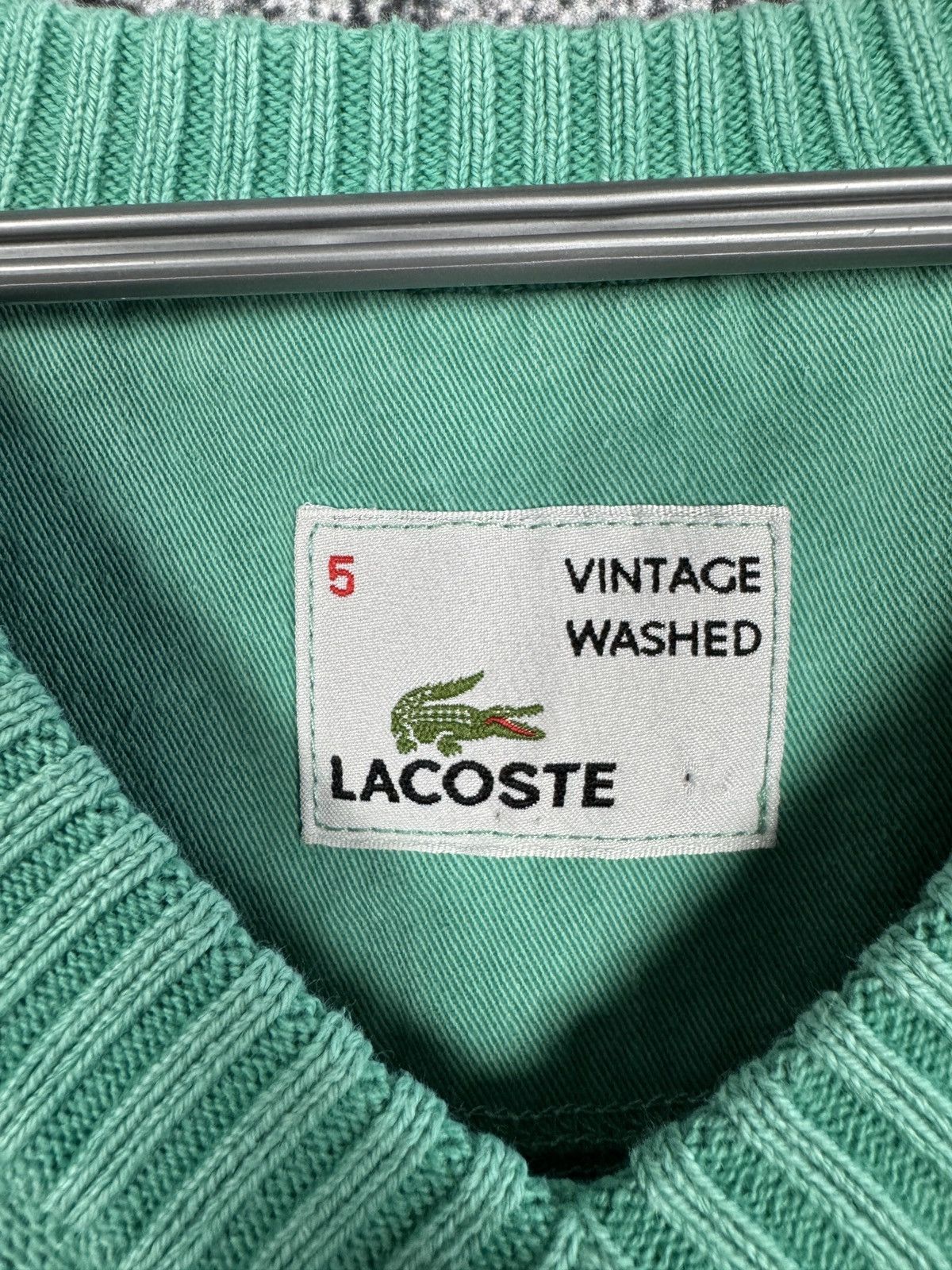 Lacoste Men’s Lacoste Vintage Washed V-Neck Sweater Pullover Size 5 Size US L / EU 52-54 / 3 - 8 Thumbnail