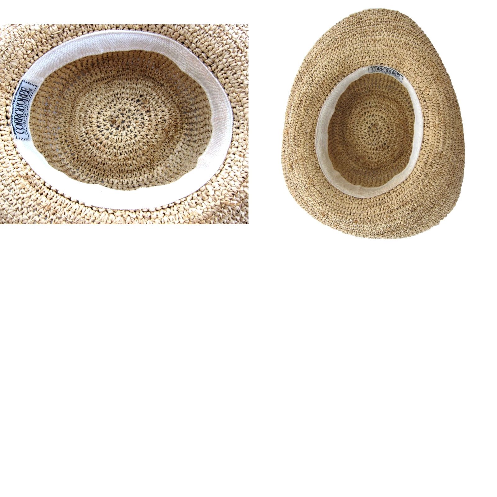 Vintage Corroboree HAT CO. AUSTRALIA Women's Packable Woven Natural Beach Hat S-M Beach Hat Womens Packable Wide Brim 90s Derby Wedding Summer Spring Beige Size ONE SIZE - 8 Thumbnail