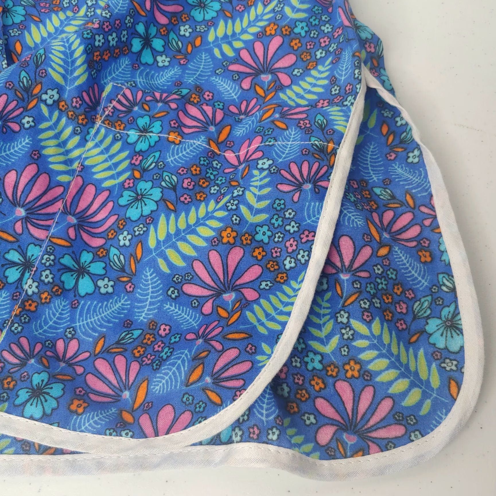 Vintage CW Classics Smock Women Medium Blue Pink Floral Sleeveless Pearl Snap Workwear Size M / US 6-8 / IT 42-44 - 8 Thumbnail