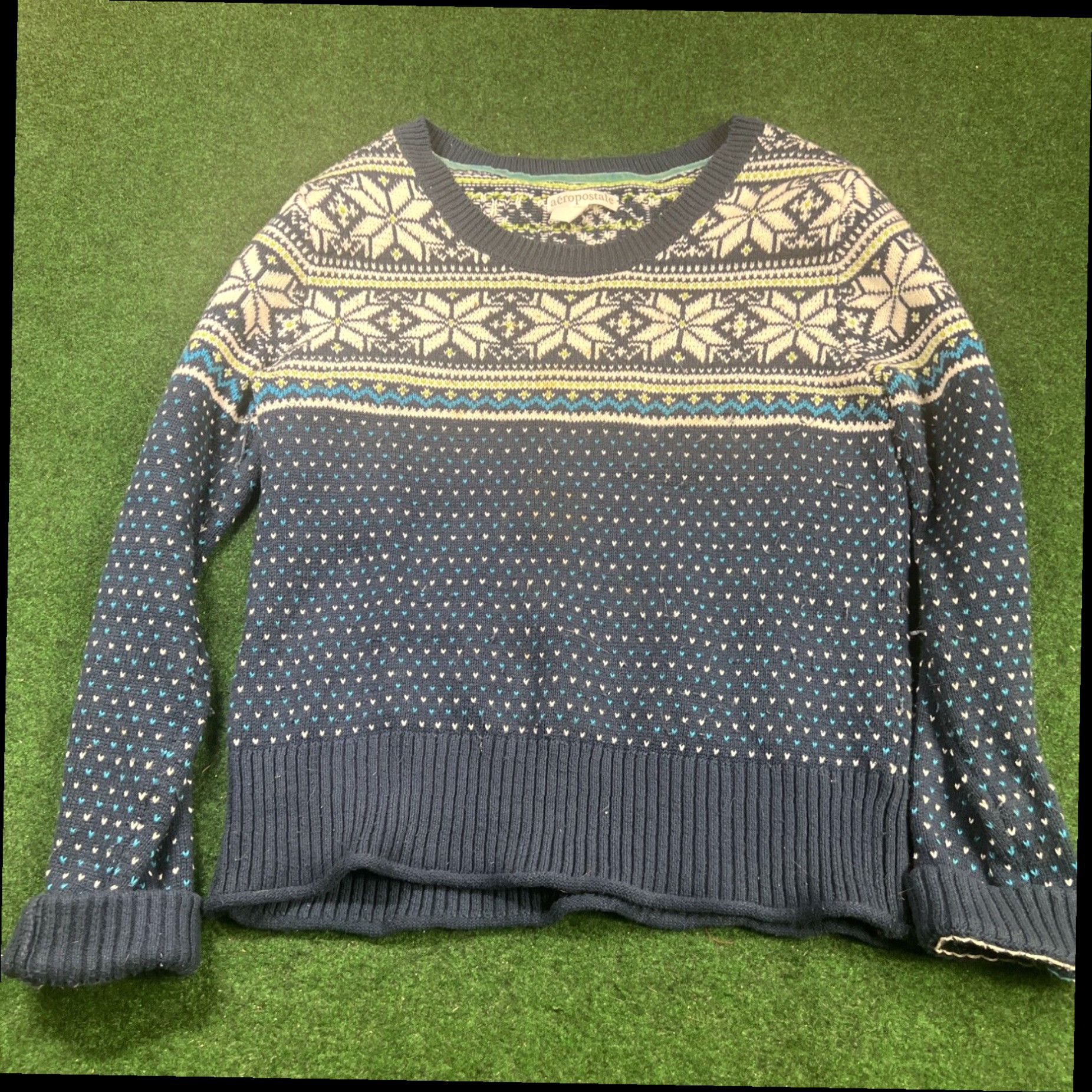 Vintage Aeropostale Size L Women’s knitted blue Sweater Size L / US 10 / IT 46 - 1 Thumbnail