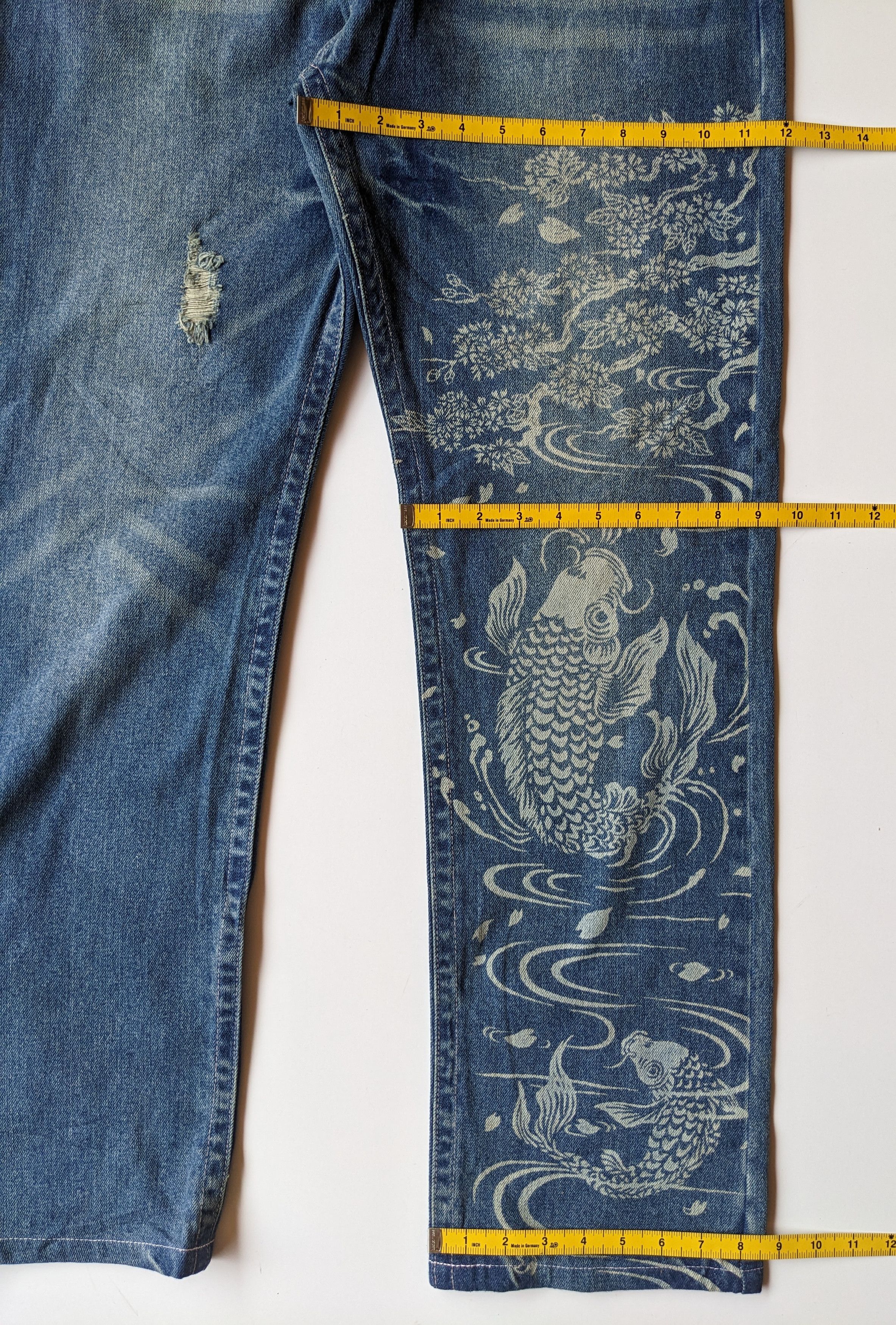 Japanese Brand Vintage Karakuri Koi Fish ripped jeans Size US 36 / EU 52 - 8 Thumbnail