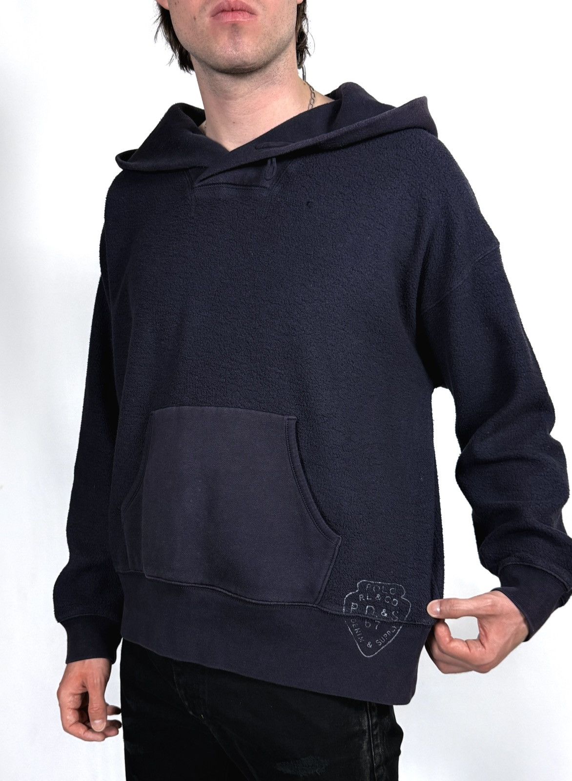 Denim & Supply Ralph Lauren Vintage Ralph Lauren Towel Fleece Logo Boxy Hoodie Size US XL / EU 56 / 4 - 1 Thumbnail
