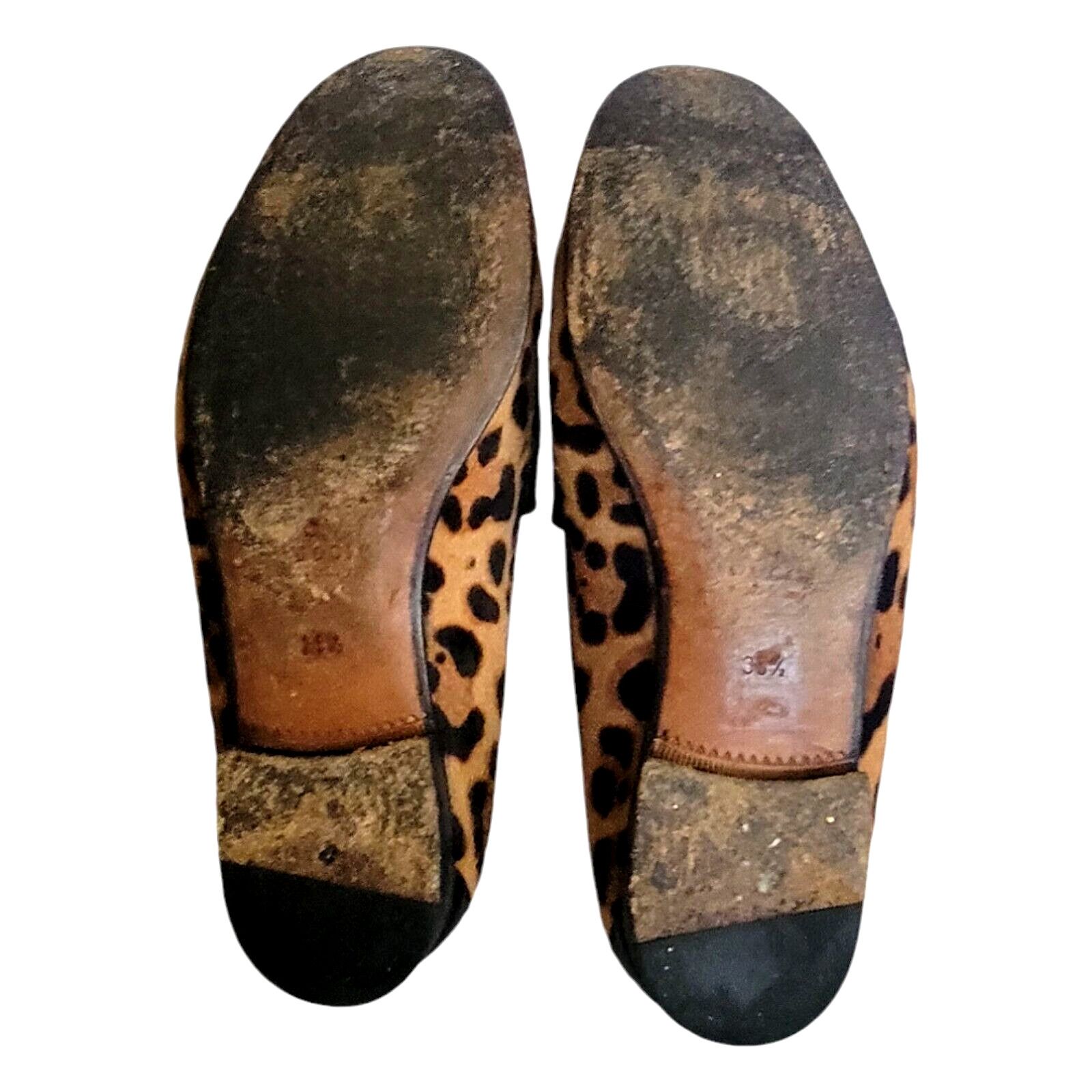 Gucci GUCCI Black Brown Calf Hair Animal Print Loafers Made Italy Size US 5.5 / IT 35.5 - 6 Thumbnail