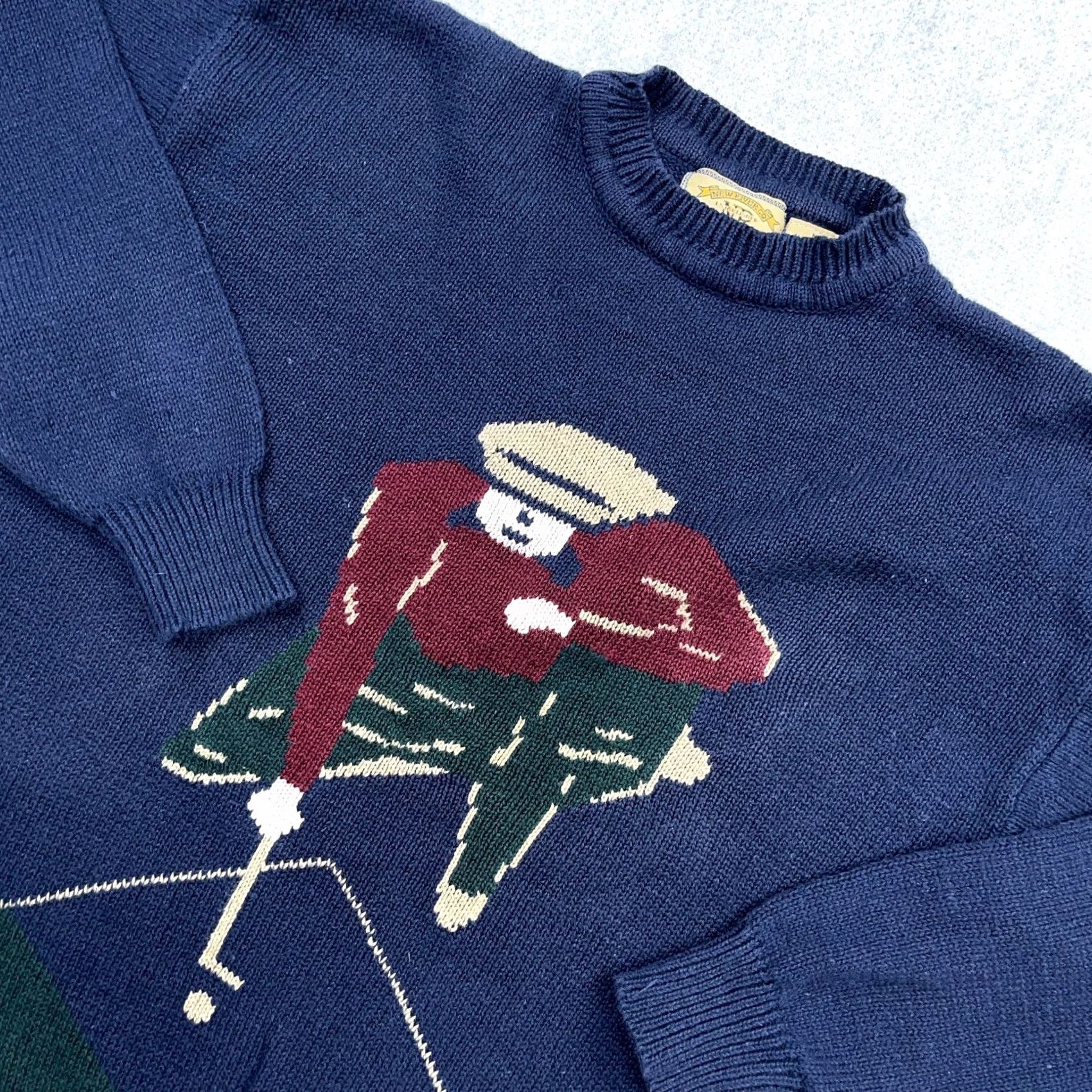 Vintage VINTAGE New River Sportswear Golf Sweater Men M Blue Heavy Knit Crew Neck Graphic Print 80s 90s Logo Baseball American Classic Pullover Hairst Size US M / EU 48-50 / 2 - 2 Thumbnail