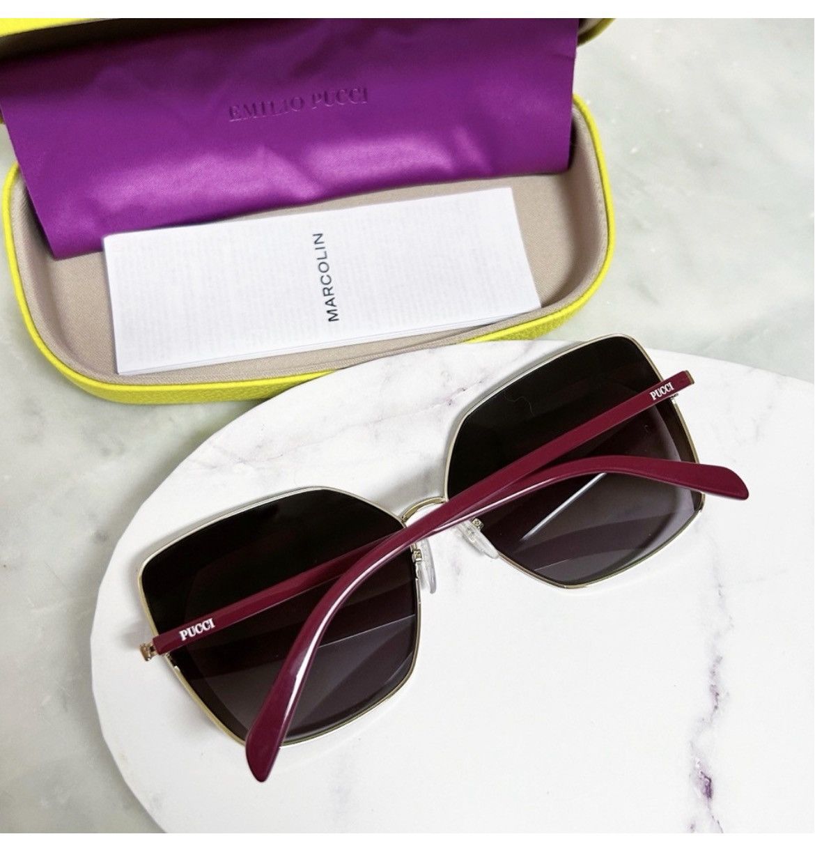 Emilio Pucci Authentic Emilio Pucci EP 0103 68T Womens Square Sunglasses Size ONE SIZE - 5 Thumbnail