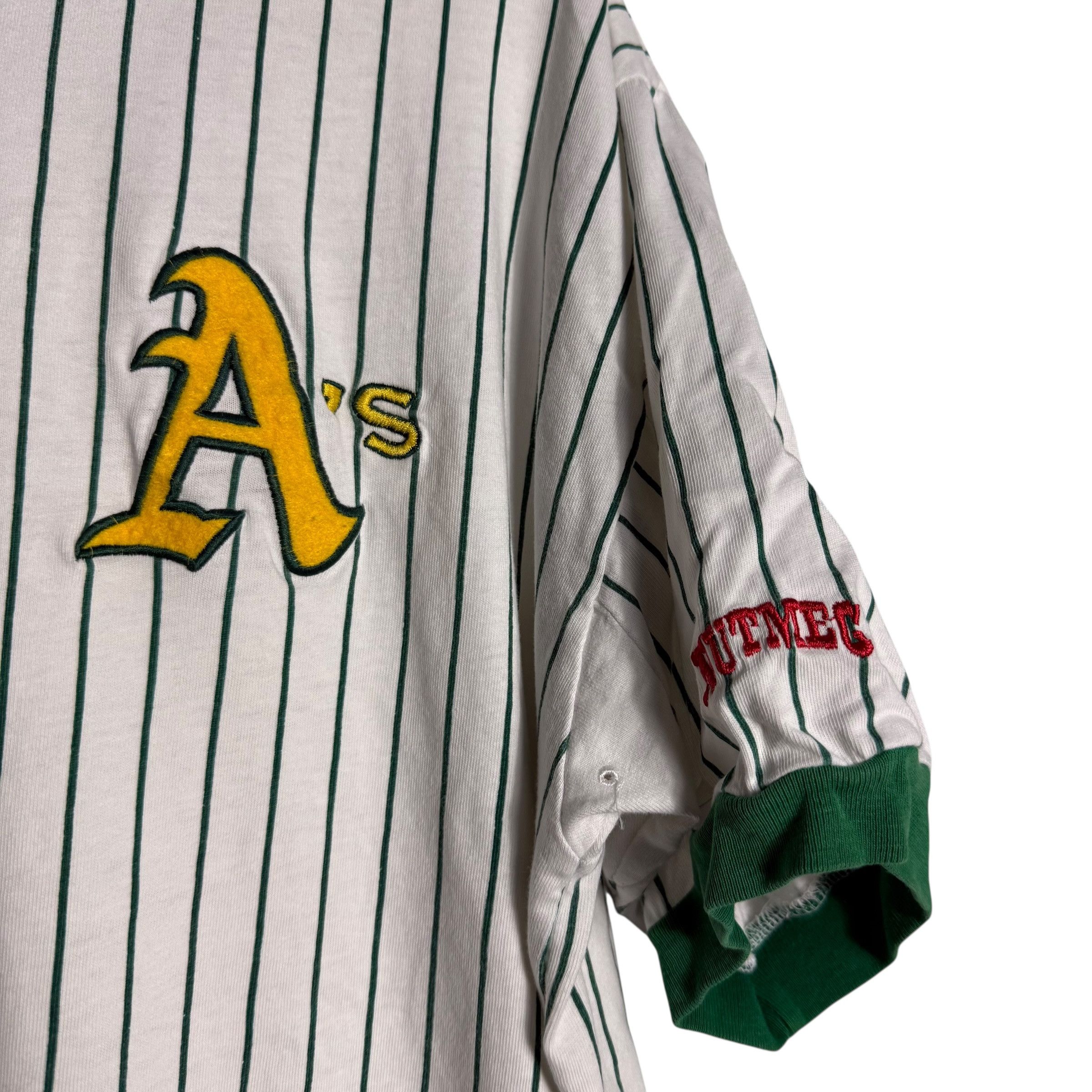 MLB 🔥RARE🔥Vintage Oakland Athletics Nutmeg Mills Jersey Size US XL / EU 56 / 4 - 4 Thumbnail