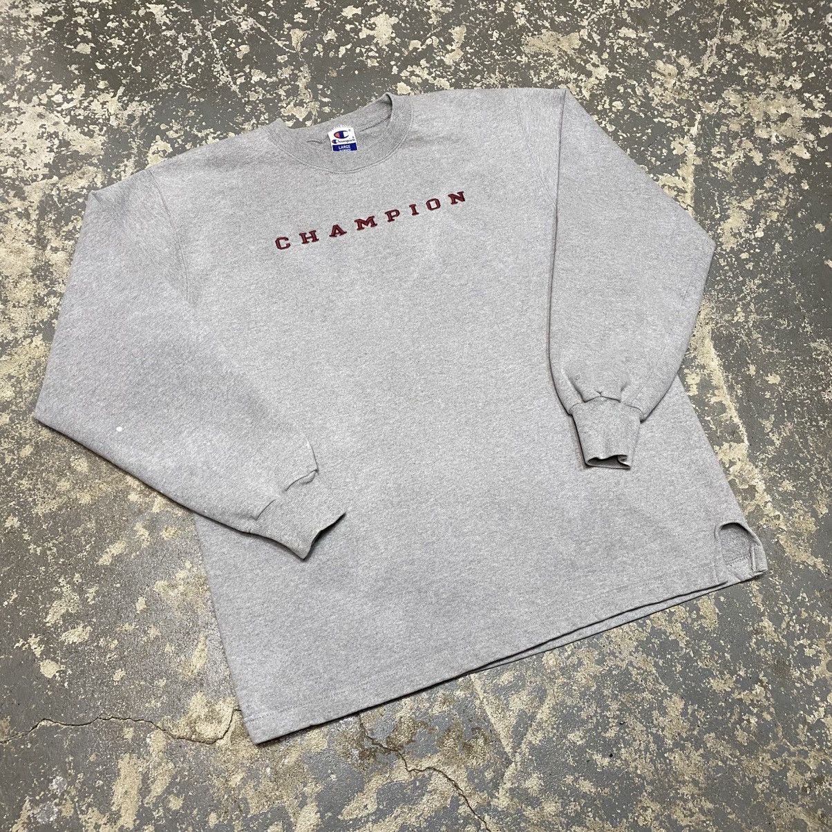 Champion × Vintage Vintage Champion Spell Out Gray 90s Sweatshirt Size US L / EU 52-54 / 3 - 3 Thumbnail