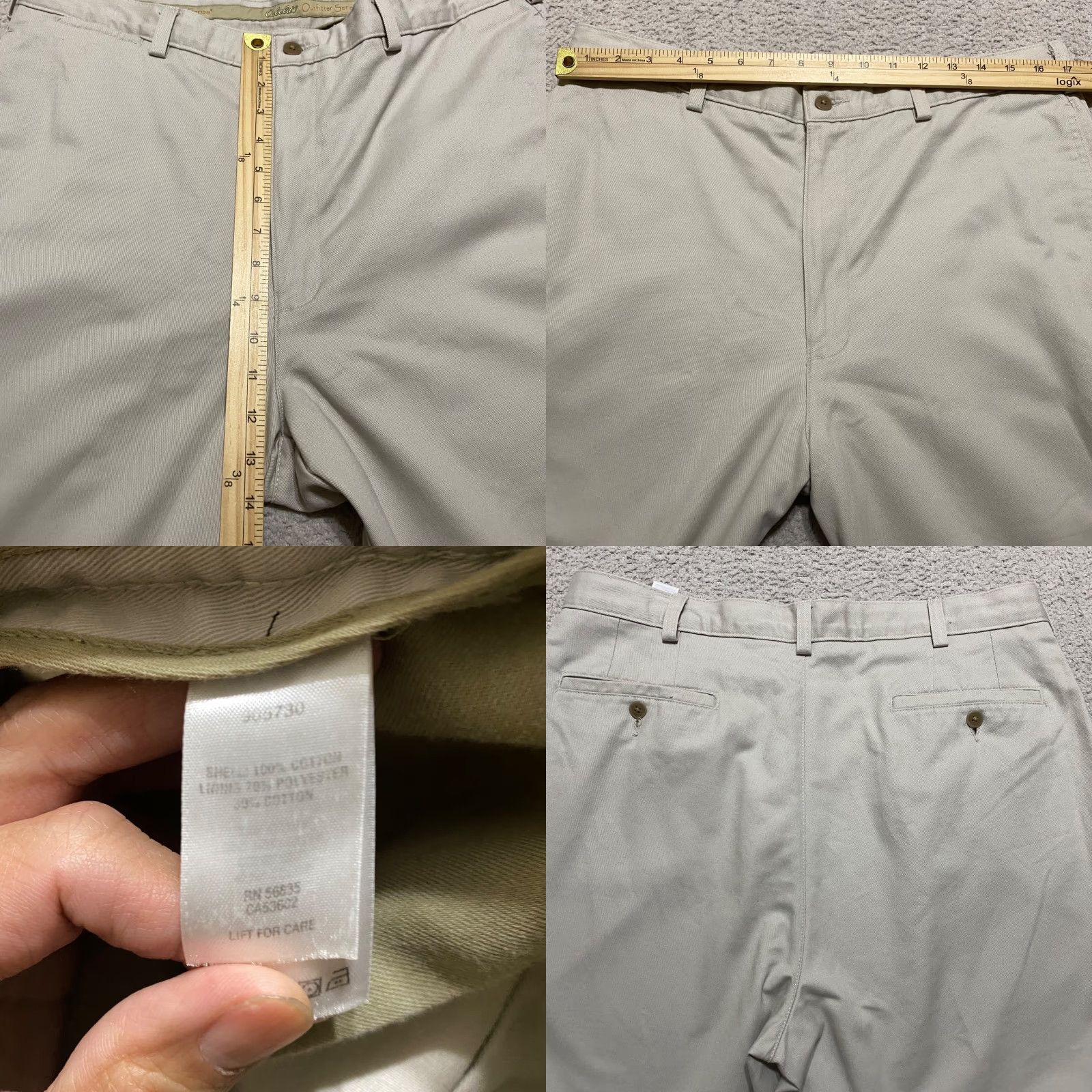 Vintage Cabela's Pants Mens 36x34 Beige Straight Chino Casual Business Khaki Pockets Cargo Flat Front Regular Rise Mid 10-12 in Denim? Size US 36 / EU 52 - 8 Thumbnail