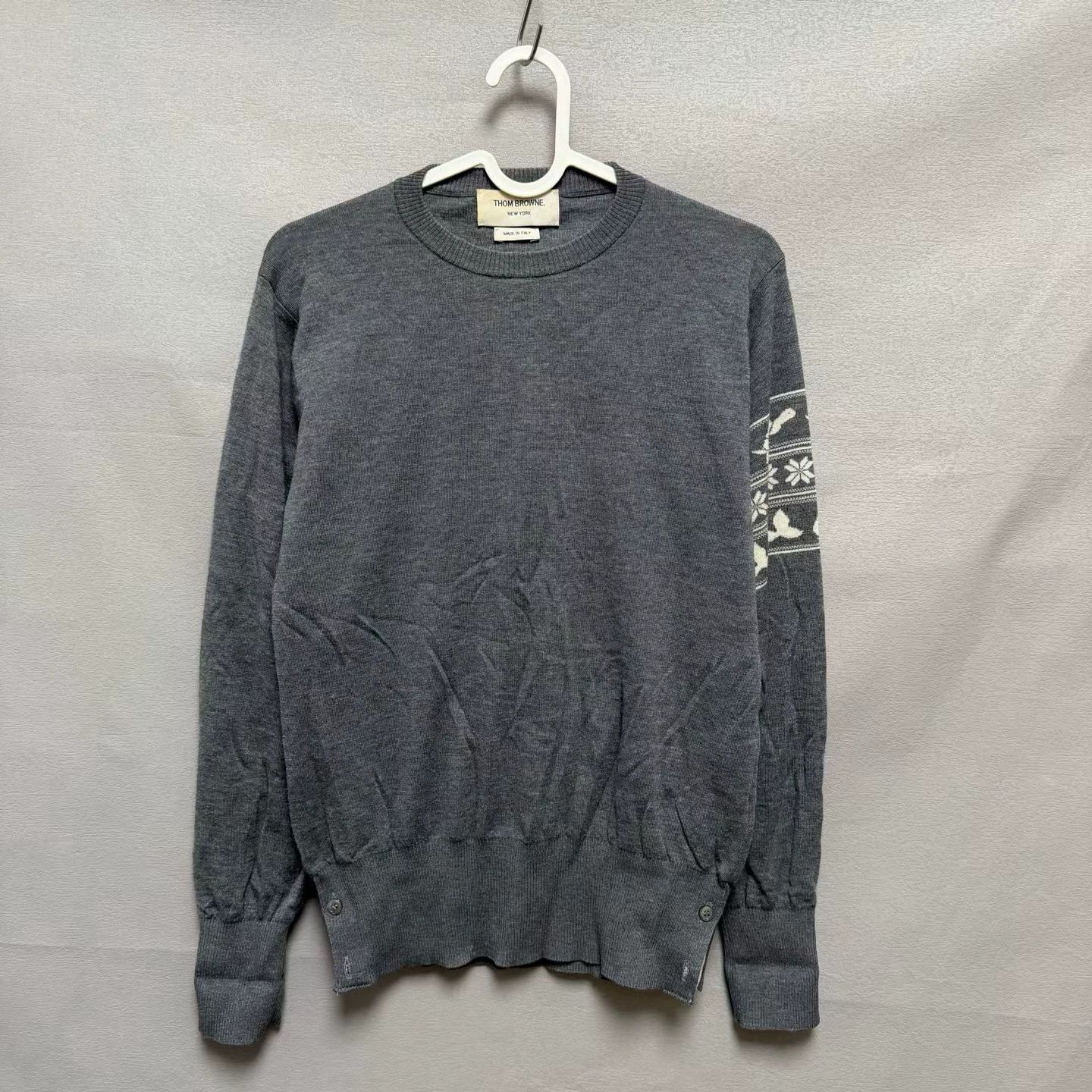 Thom Browne Thom Browne Whale Knit Sweater Grey Size 1 95% New Size US S / EU 44-46 / 1 - 1 Thumbnail