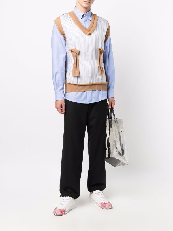 Maison Margiela o1y1124 Deconstructed Layered Shirt In Light Blue Size US L / EU 52-54 / 3 - 2 Thumbnail