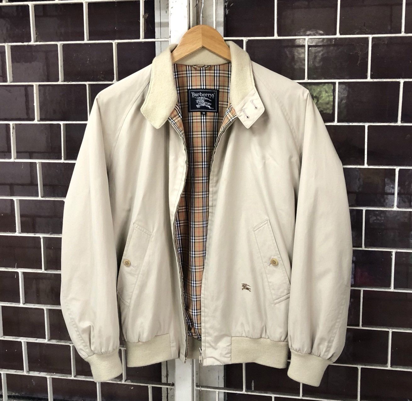 Burberry VTG Burberrys Embroidery Logo Lined Novacheck Bomber Jacket Size US M / EU 48-50 / 2 - 14 Thumbnail