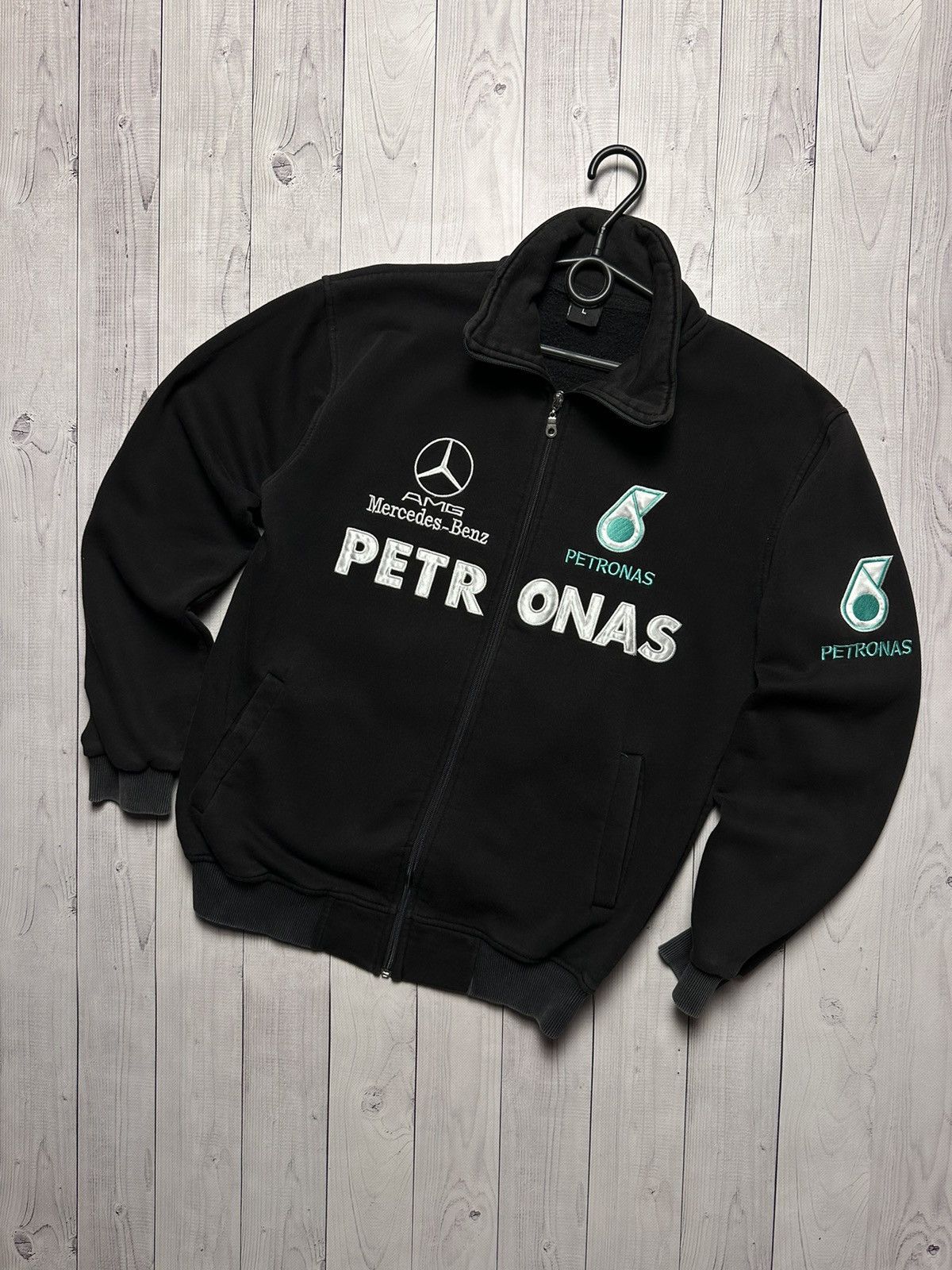 image of Vintage Mercedes Benz Amg Petronas Racing Jacket Size M in Black, Men's