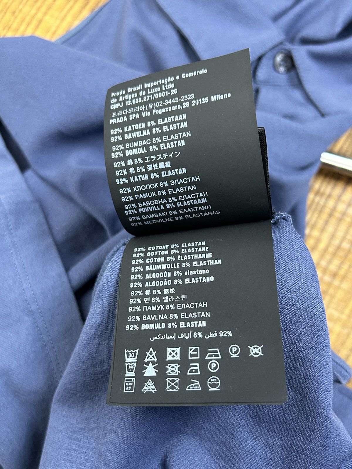 Prada Prada SS19 Nylon Pocket Collared Polo Long Sleeve Blue M Size US M / EU 48-50 / 2 - 10 Thumbnail