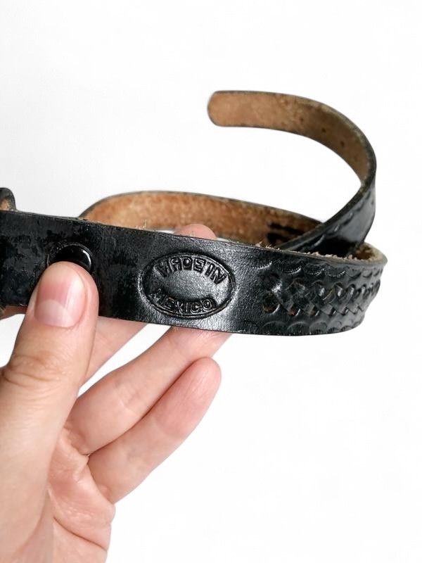 Vintage Vintage Black Leather Belt (30/S) Size ONE SIZE - 5 Thumbnail