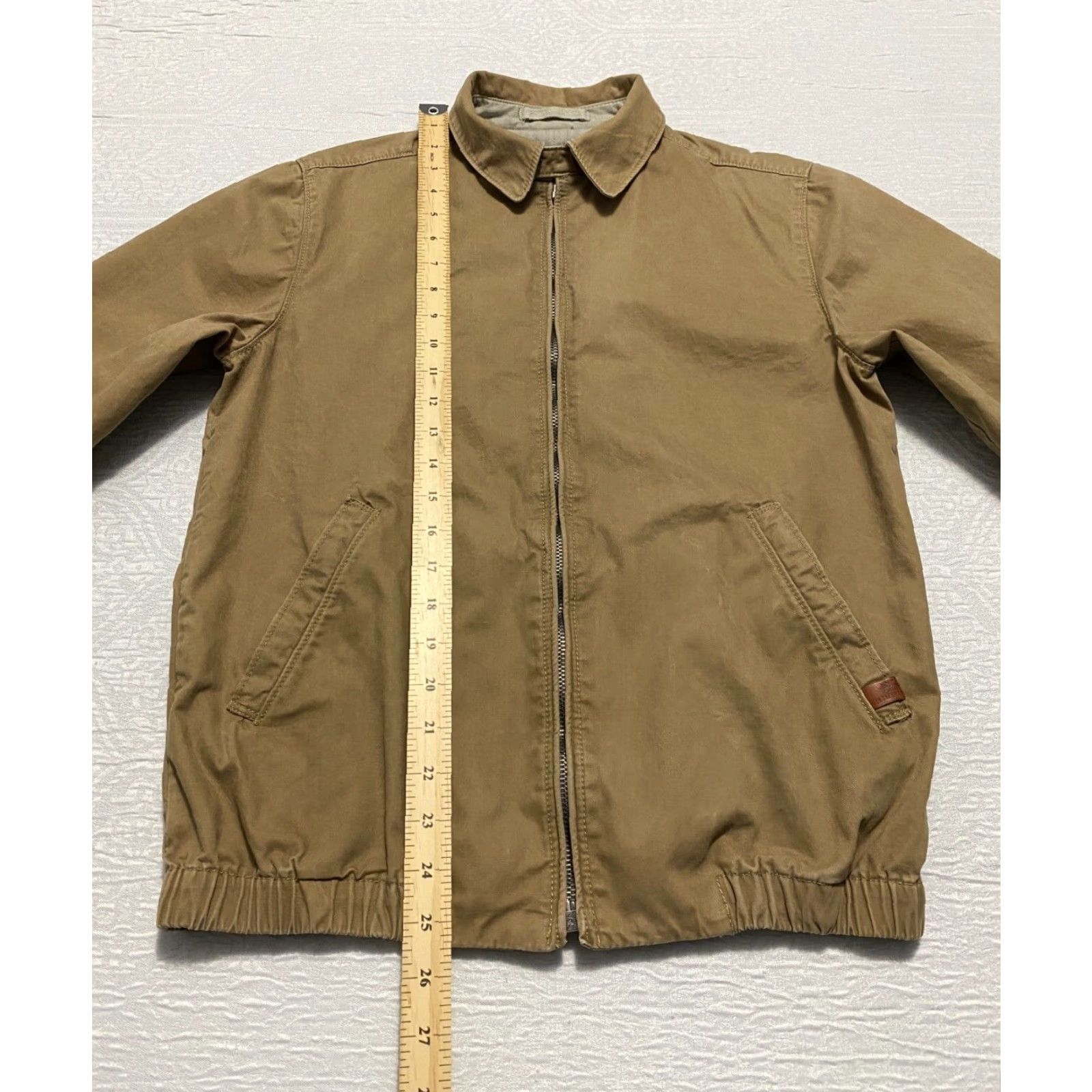 Ben Sherman Ben Sherman Bomber Jacket Mens Size S Beige Full Zip Loop Collar Regular Coat/Jacket Size US S / EU 44-46 / 1 - 4 Thumbnail