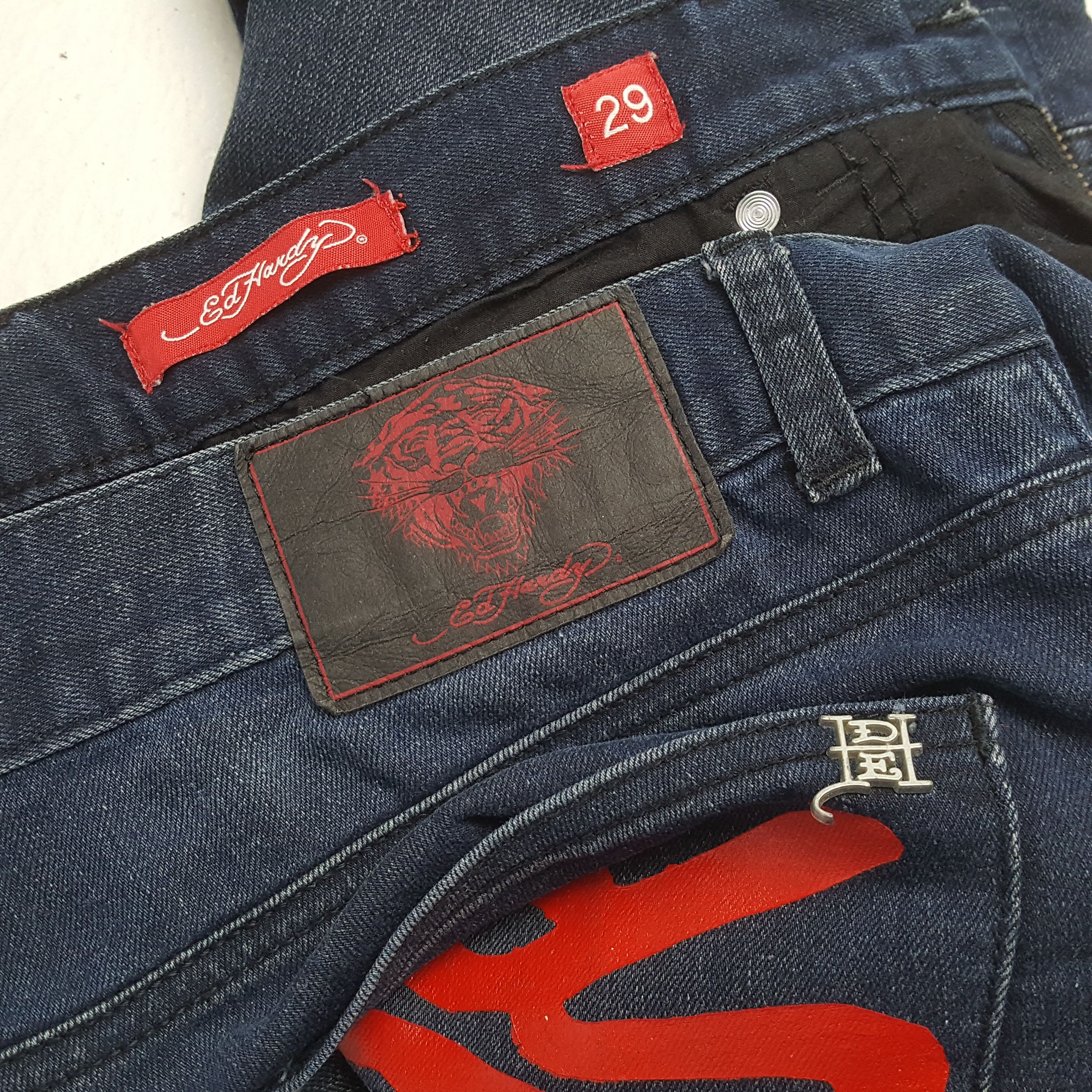Ed Hardy × Vintage ED HARDY Streetwear Fashion Style Custom Art Jeans Size 30" / US 8 / IT 44 - 14 Thumbnail