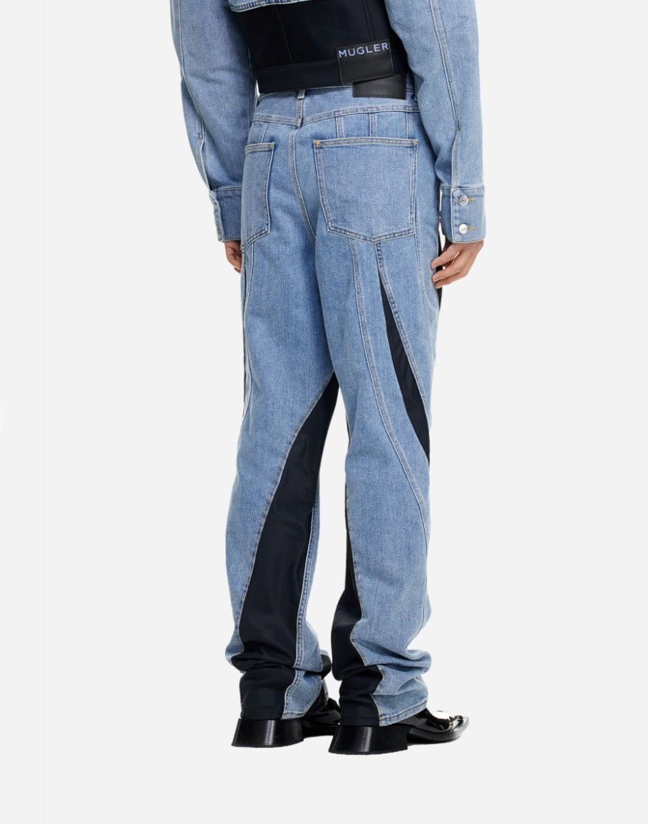 H&M × Mugler Thierry Mugler x HM Blue Spiral Panel Jeans Mens Denim Pants Size US 34 / EU 50 - 13 Thumbnail