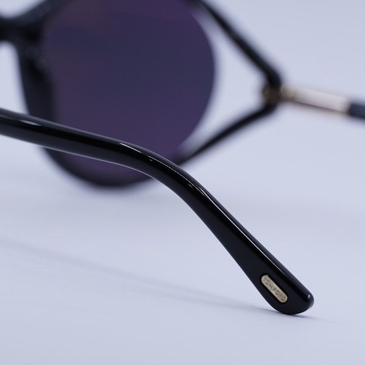 Tom Ford Tom Ford Melody FT1090 01A Sunglasses Shiny Black Geometric Size ONE SIZE - 7 Thumbnail