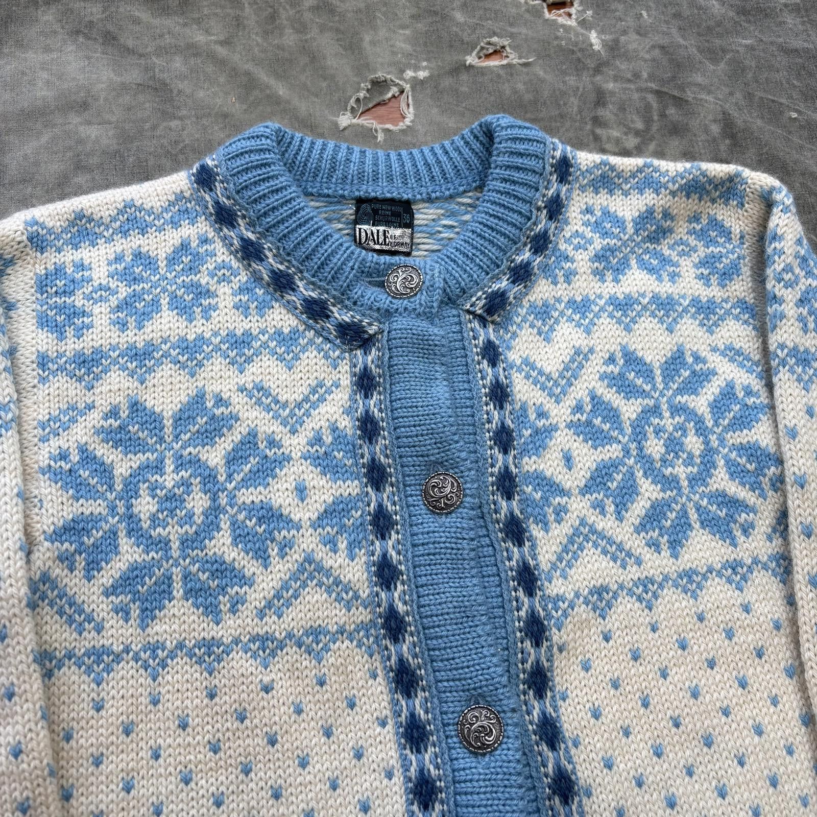 Dale Of Norway Vintage 70s Dale of Norway Wool Fair Isle Sweater Cardigan Size S / US 4 / IT 40 - 2 Thumbnail